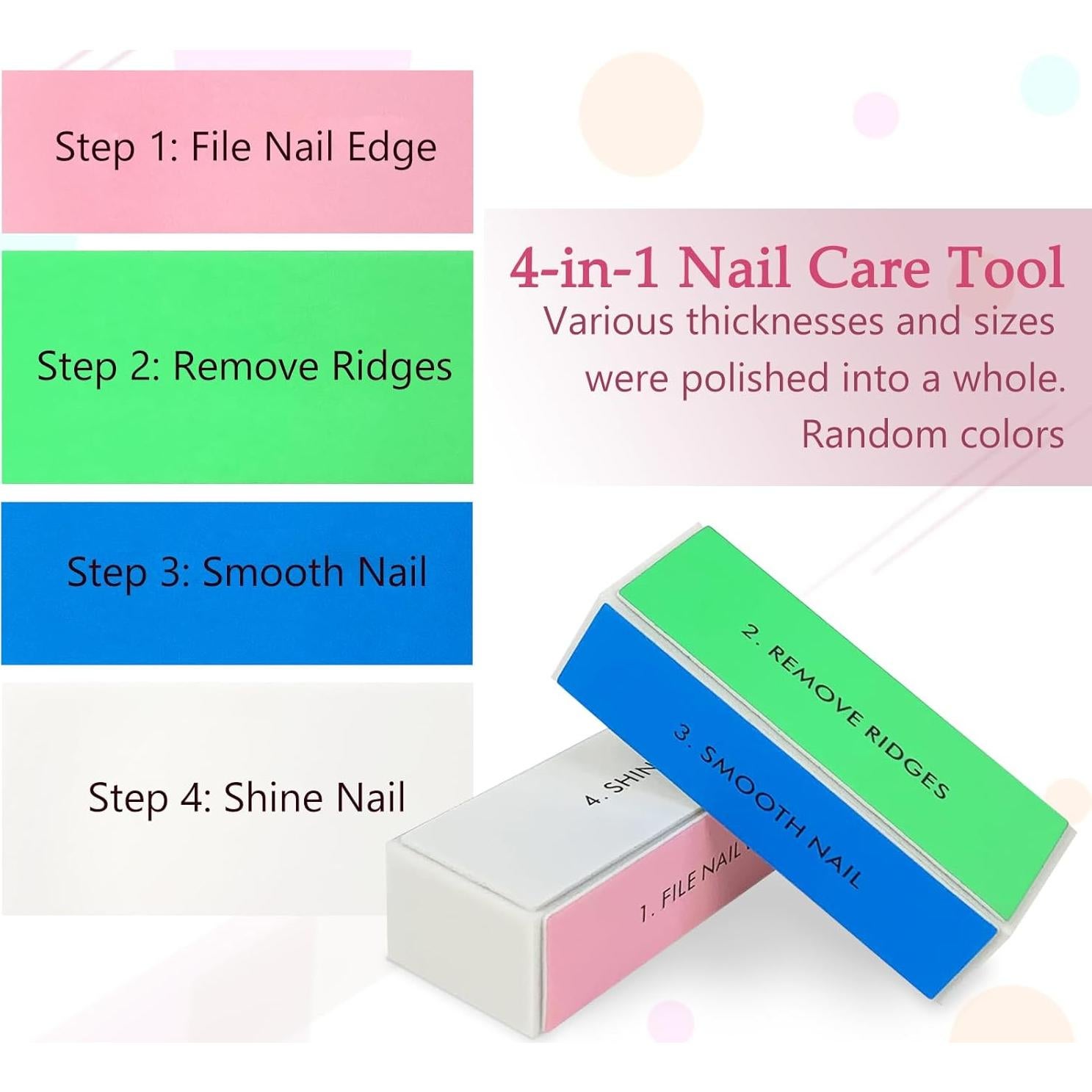 Juego de Lima y Bloque de Pulido de Uñas LNAUJS Rosa