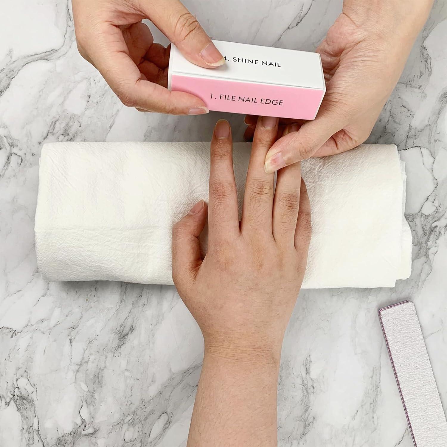 Juego de Lima y Bloque de Pulido de Uñas LNAUJS Rosa