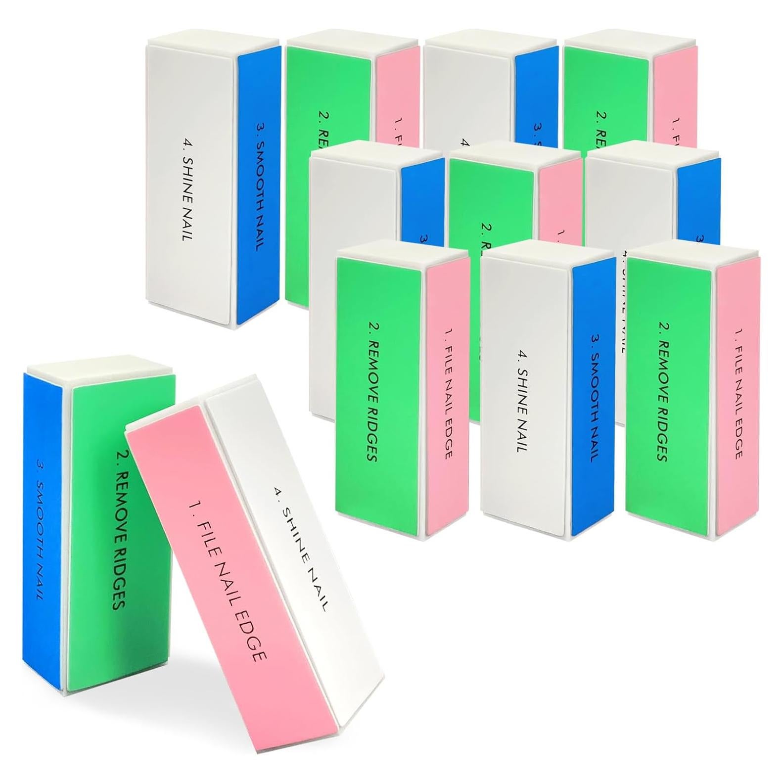 Bloque Pulidor de Uñas LNAUJS 12 Piezas 4 Lados Cuidado Suave