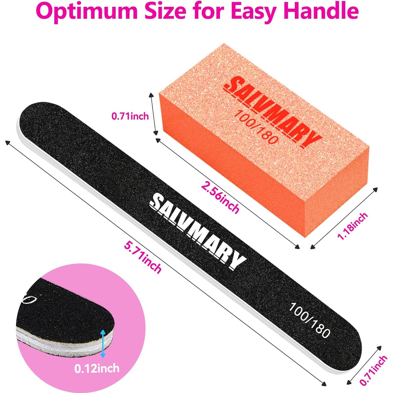 Juego de limas y pulidores de uñas SALVMARY 4 piezas 100/180 180/240