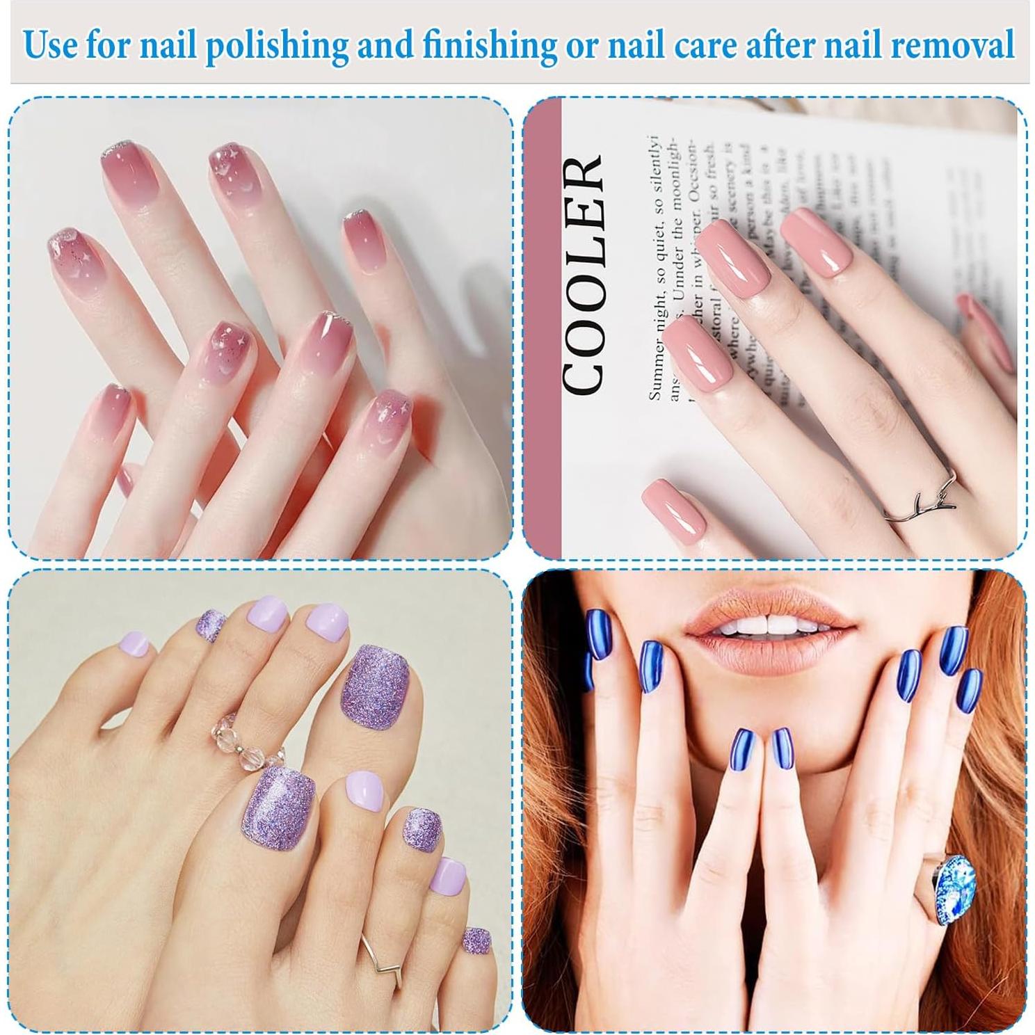 Bloques de Pulido de Uñas Qiifaiikooii 4 Pcs Grano 120-3000