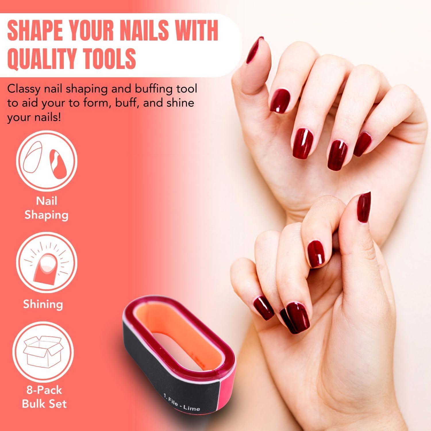 Bloques de Pulido de Uñas Iconikal - Paquete de 8, 3 Vías