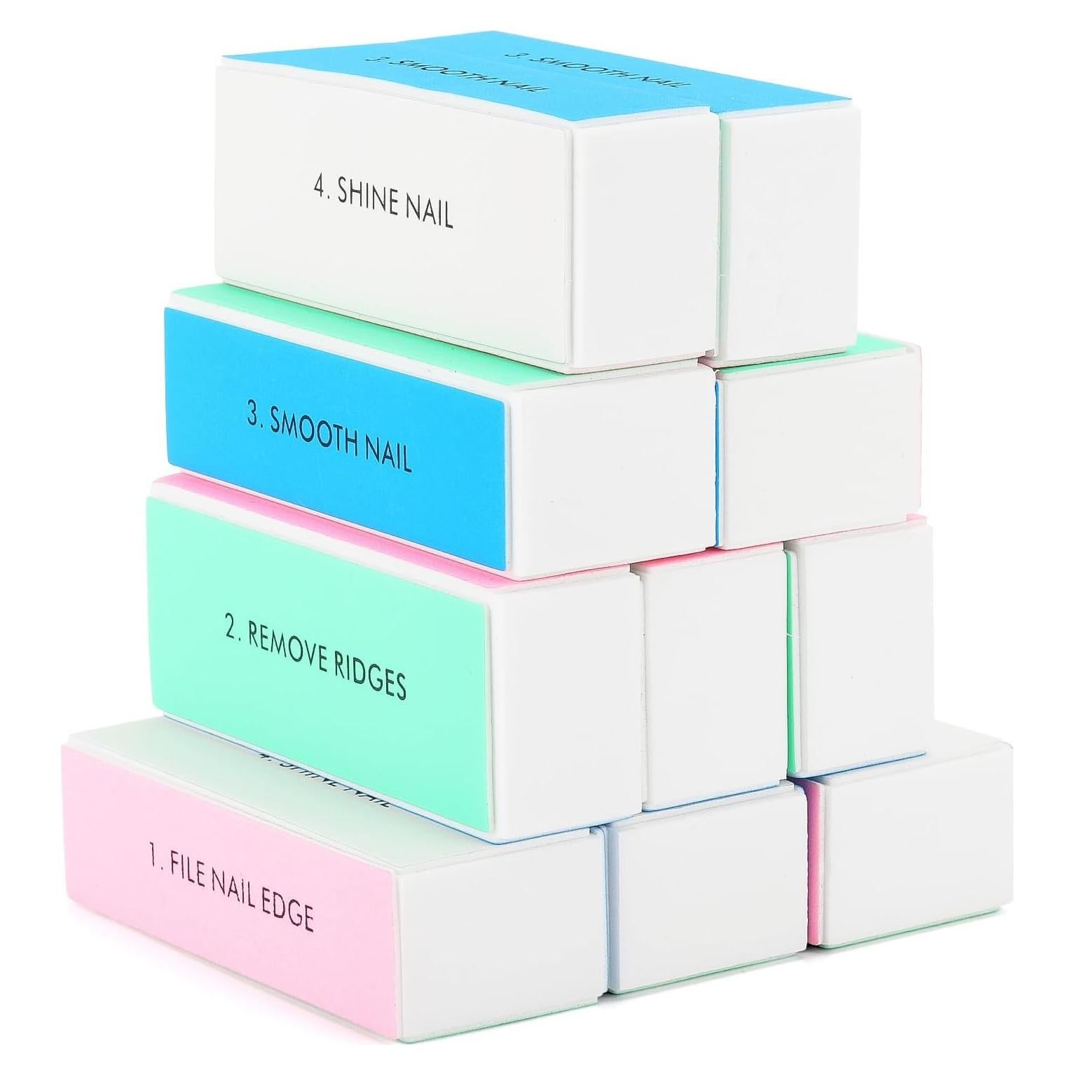 Bloques de Pulido de Uñas BTYMS - 10 Pcs 4 Vías