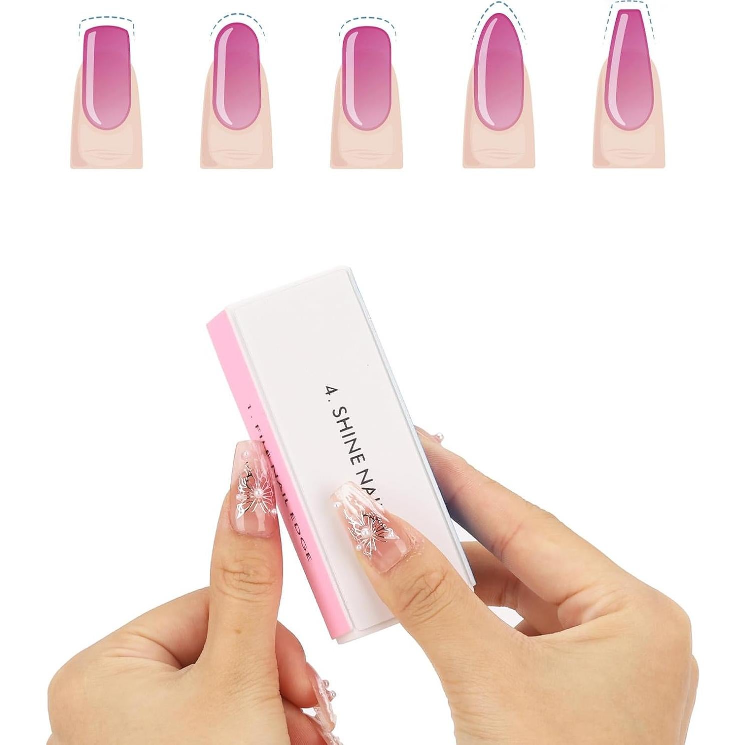 Bloques de Pulido de Uñas BTYMS - 10 Pcs 4 Vías