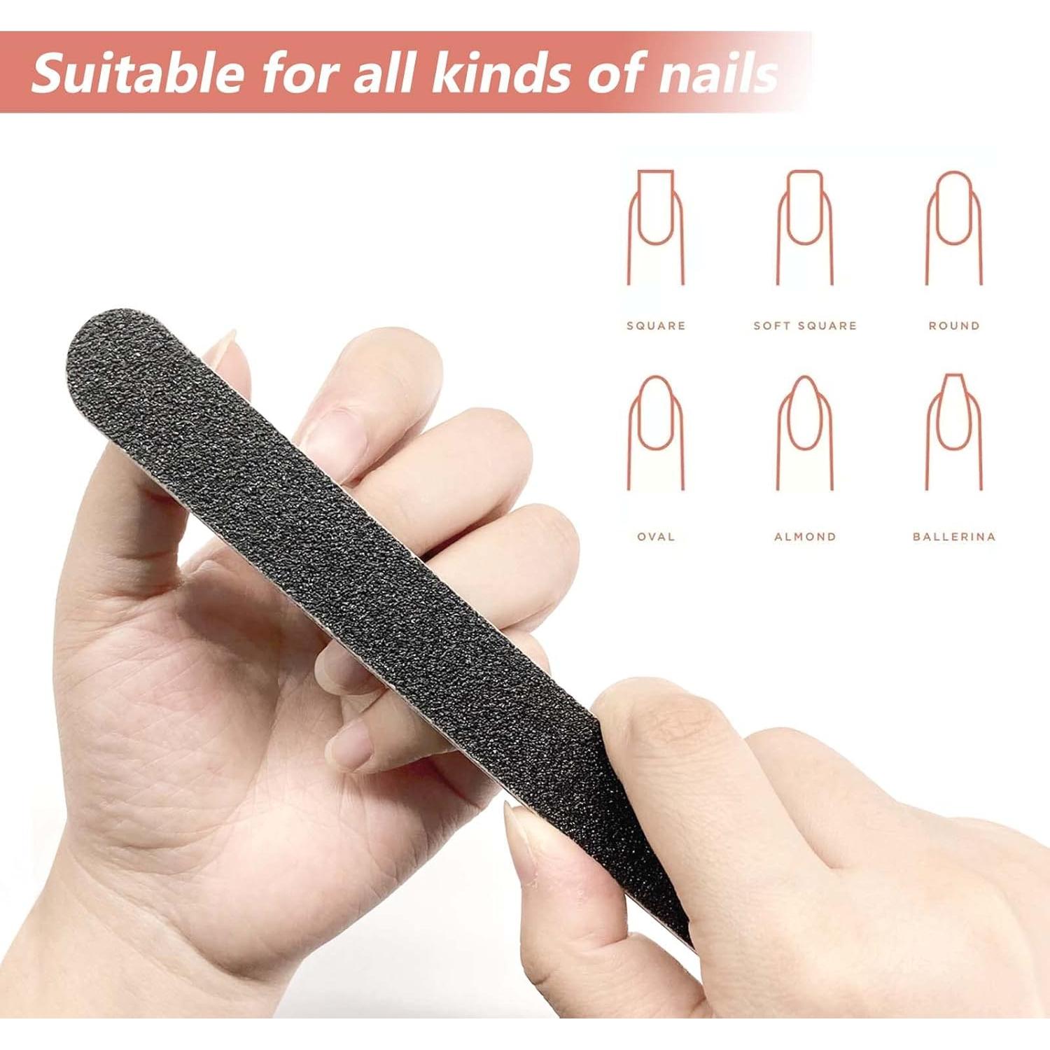 Paquete de 20 limas de uñas LNAUJS 100/180 grano profesionales