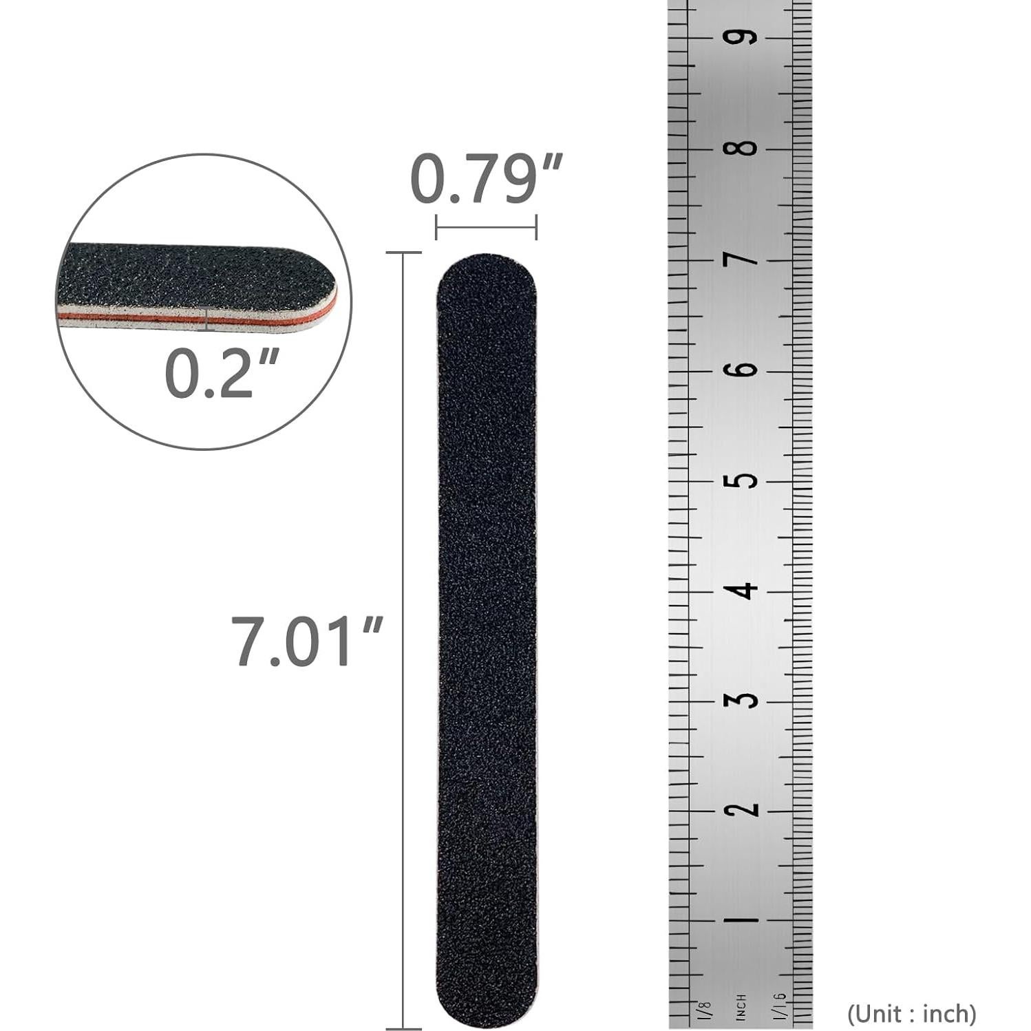 Paquete de 20 limas de uñas LNAUJS 100/180 grano profesionales