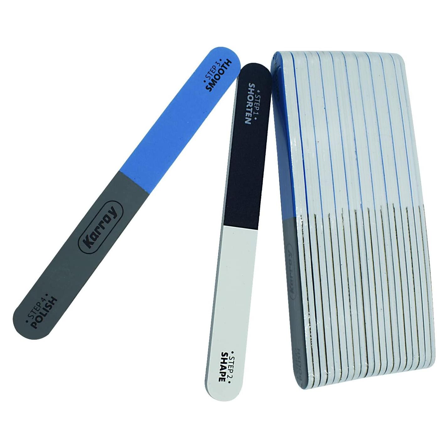 Lima y Pulidor de Uñas Karroy 4 en 1 Doble Cara 20pcs