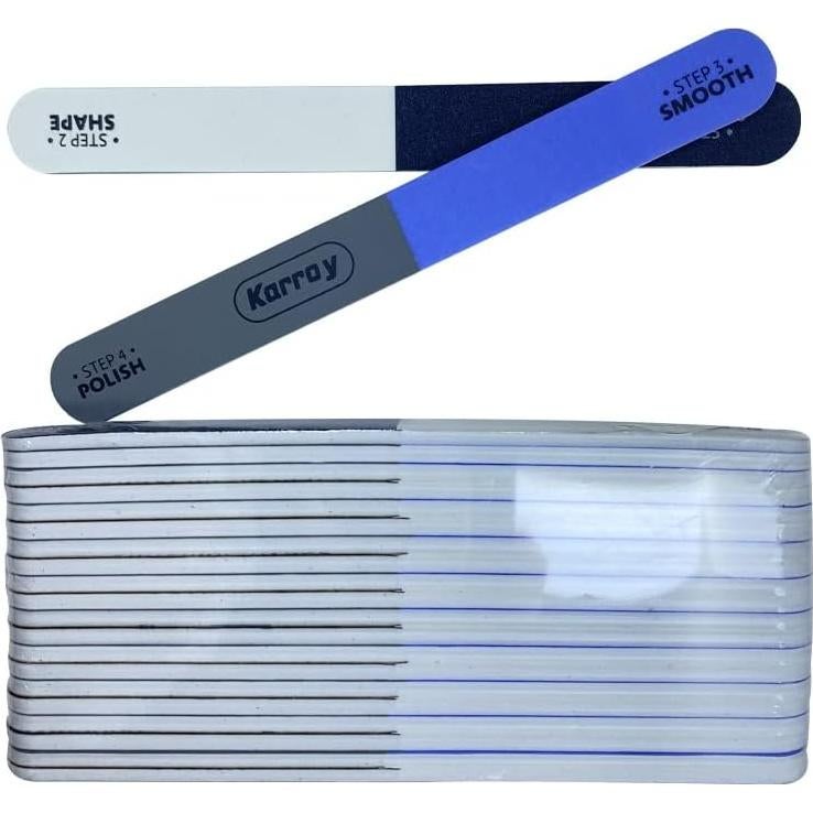 Lima y Pulidor de Uñas Karroy 4 en 1 Doble Cara 20pcs