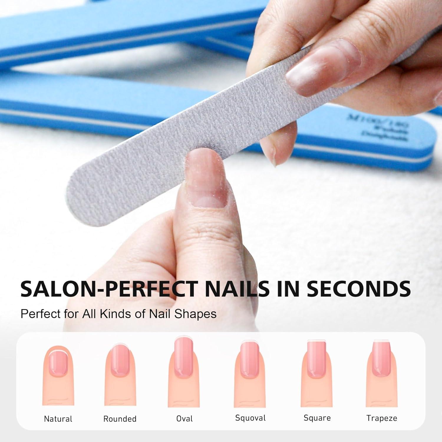 Set de Archivos de Uñas BALUCA 10 Piezas 100/180 Grano Azul