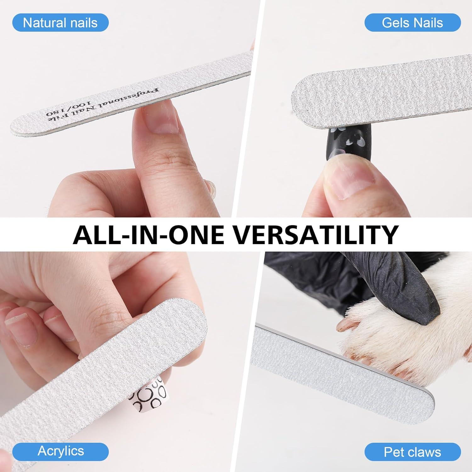 Set de Archivos de Uñas BALUCA 10 Piezas 100/180 Grano Azul