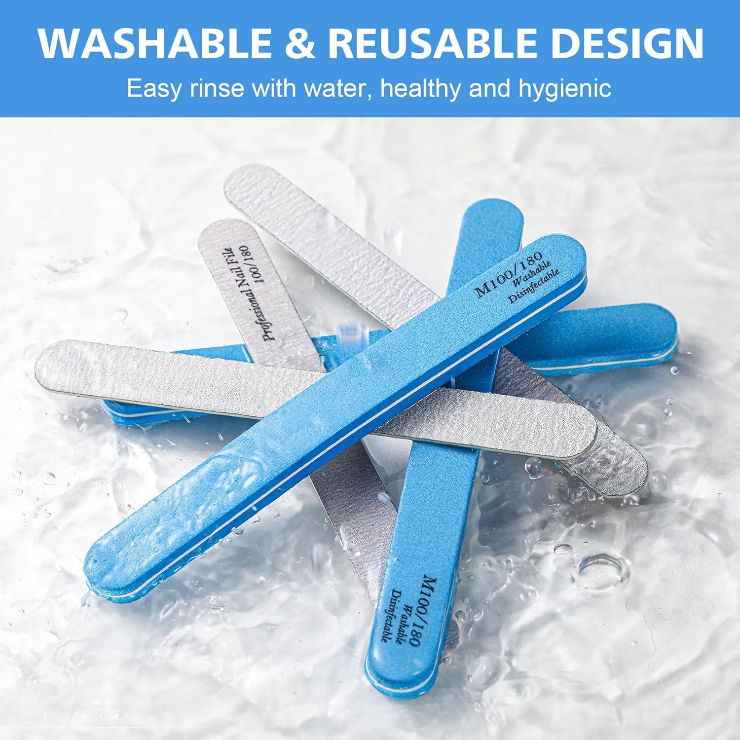 Set de Archivos de Uñas BALUCA 10 Piezas 100/180 Grano Azul