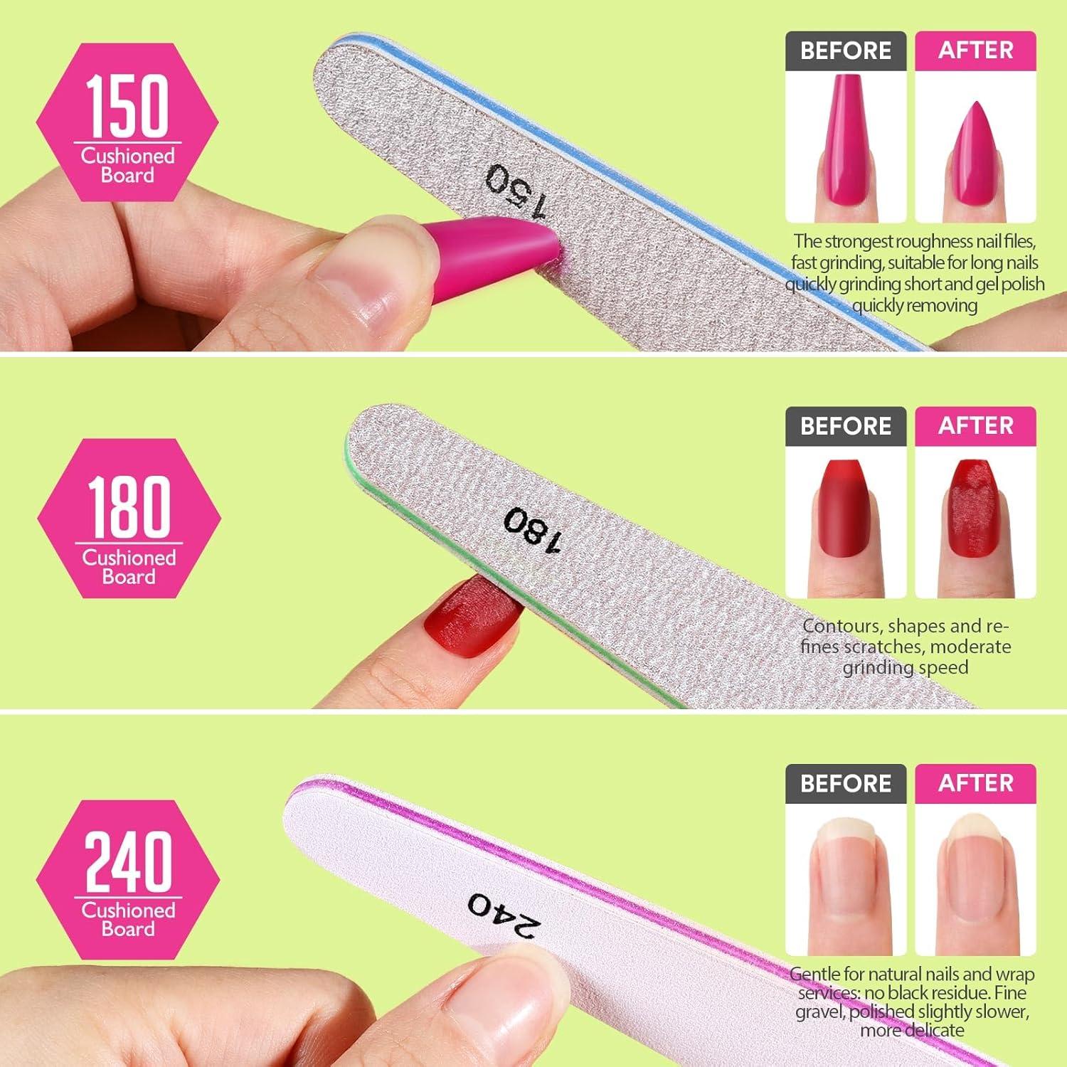 Conjunto de 12 Limas de Uñas Teenitor 100/180 Grano