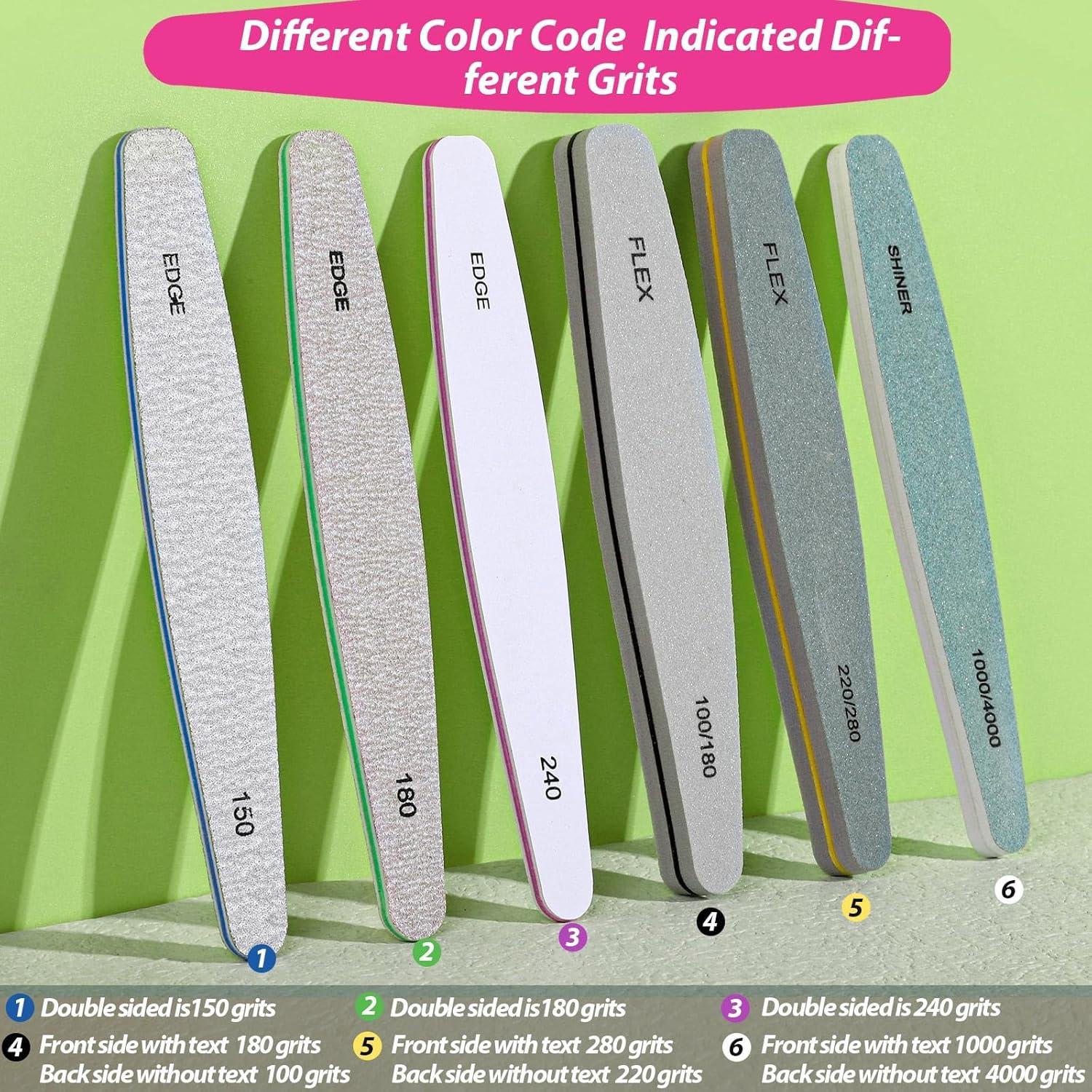 Conjunto de 12 Limas de Uñas Teenitor 100/180 Grano