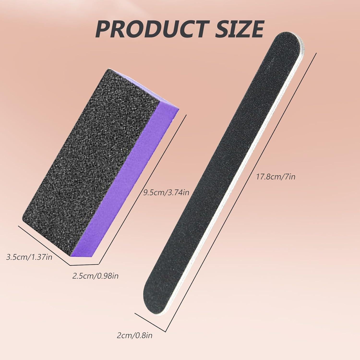 Limas de Uñas SKYPIA 100/180 Grano + Bloques de Pulido