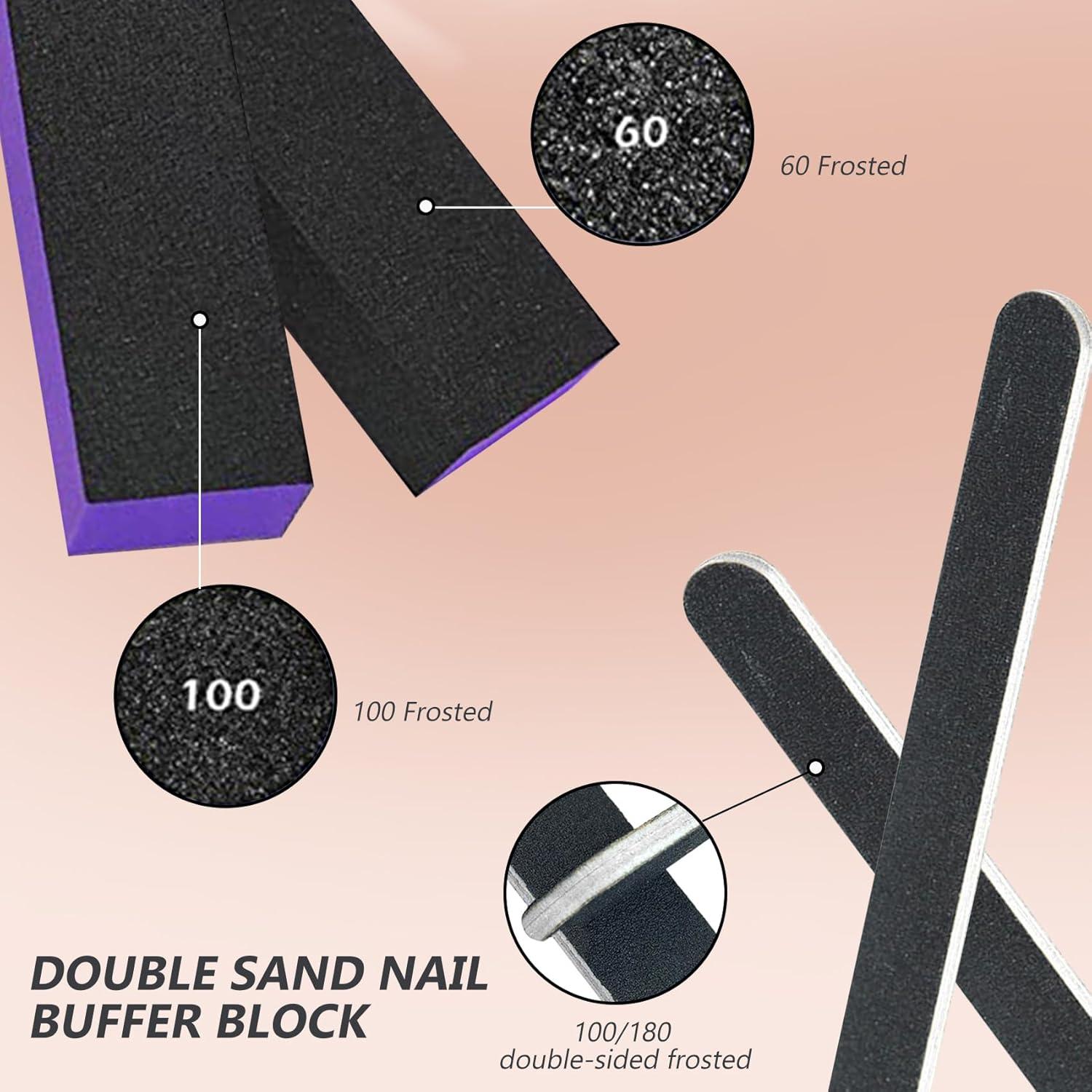 Limas de Uñas SKYPIA 100/180 Grano + Bloques de Pulido