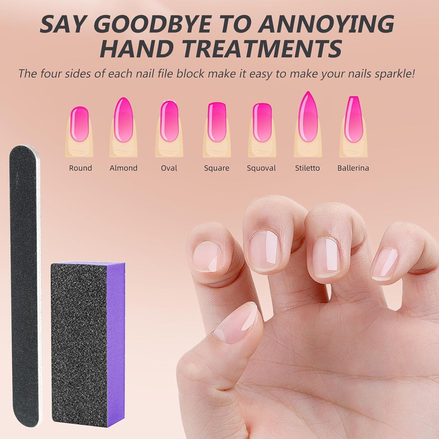 Limas de Uñas SKYPIA 100/180 Grano + Bloques de Pulido