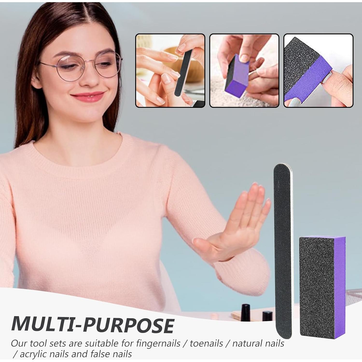 Limas de Uñas SKYPIA 100/180 Grano + Bloques de Pulido