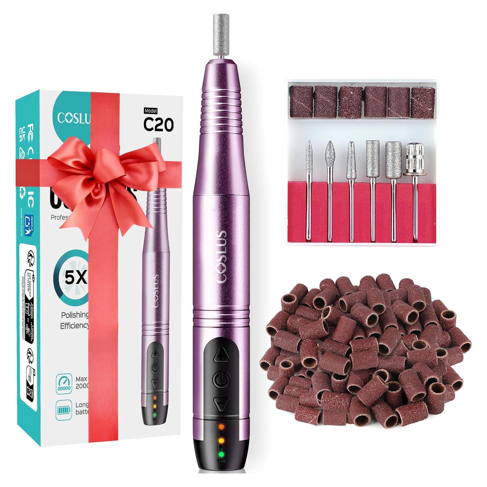 Taladro Eléctrico de Uñas Inalámbrico COSLUS C20 - 6 Puntas