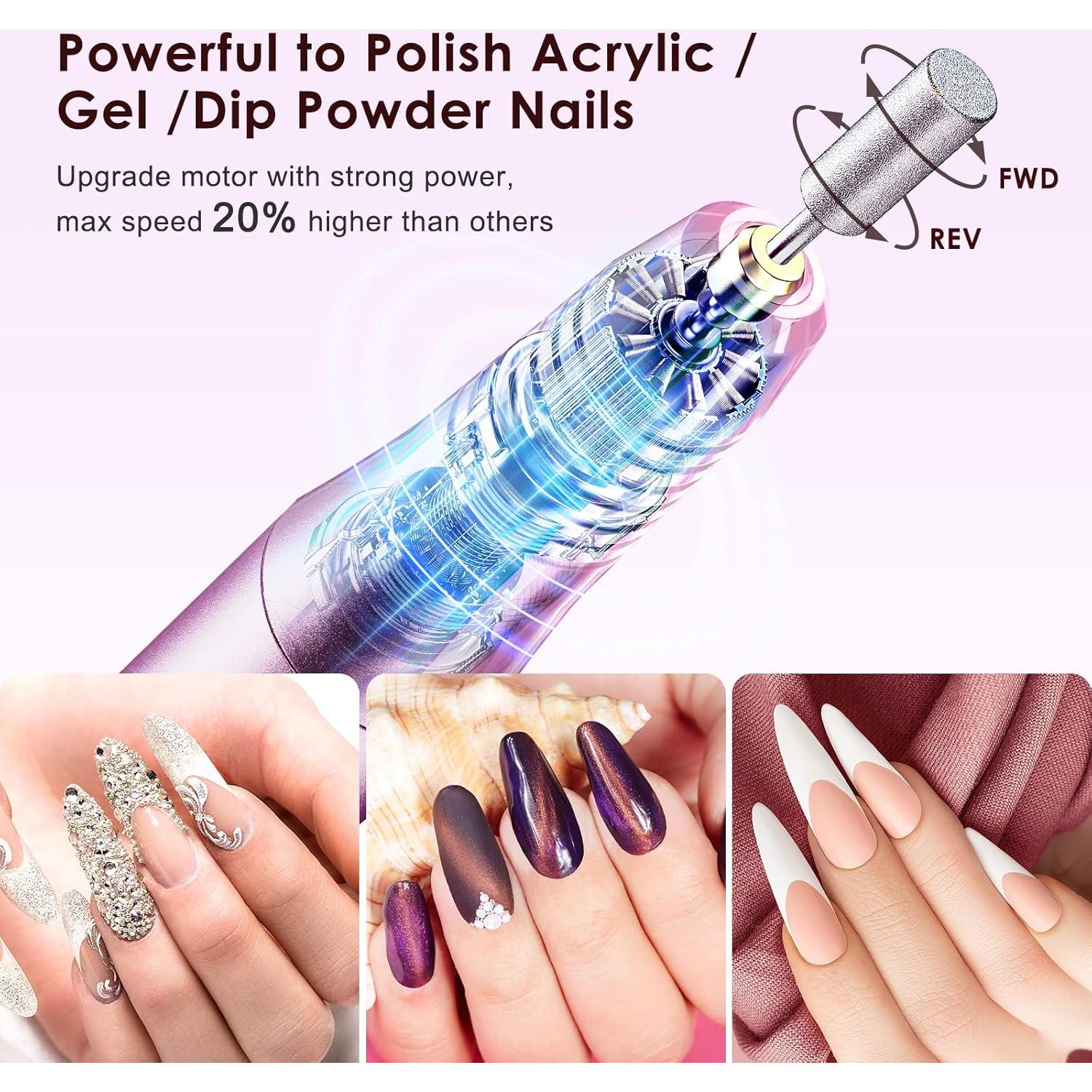 Taladro Eléctrico de Uñas Inalámbrico COSLUS C20 - 6 Puntas