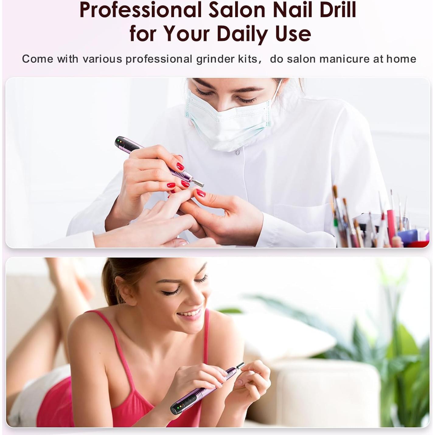 Taladro Eléctrico de Uñas Inalámbrico COSLUS C20 - 6 Puntas