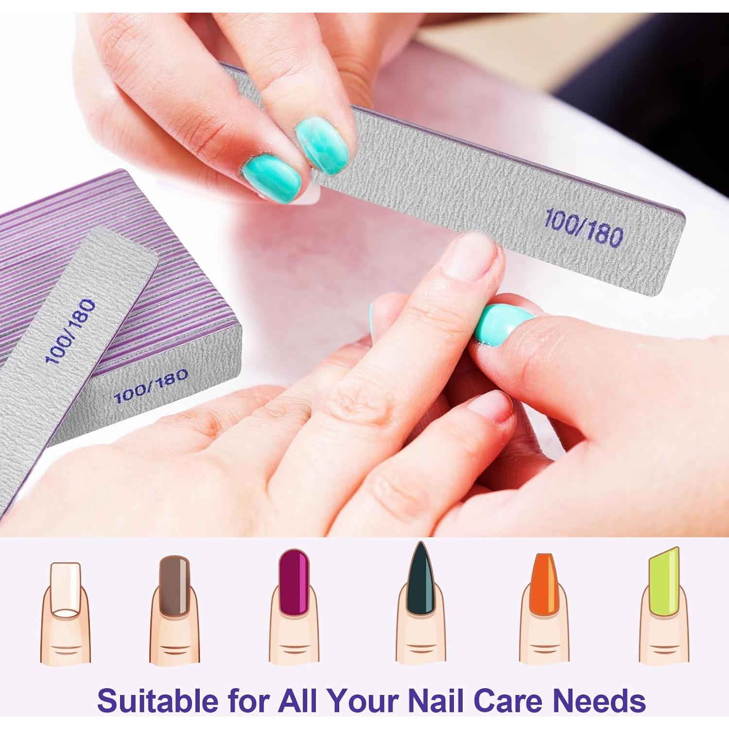 Limas de Uñas HomeyEra 24 Pcs Doble Cara 100/180 Granos