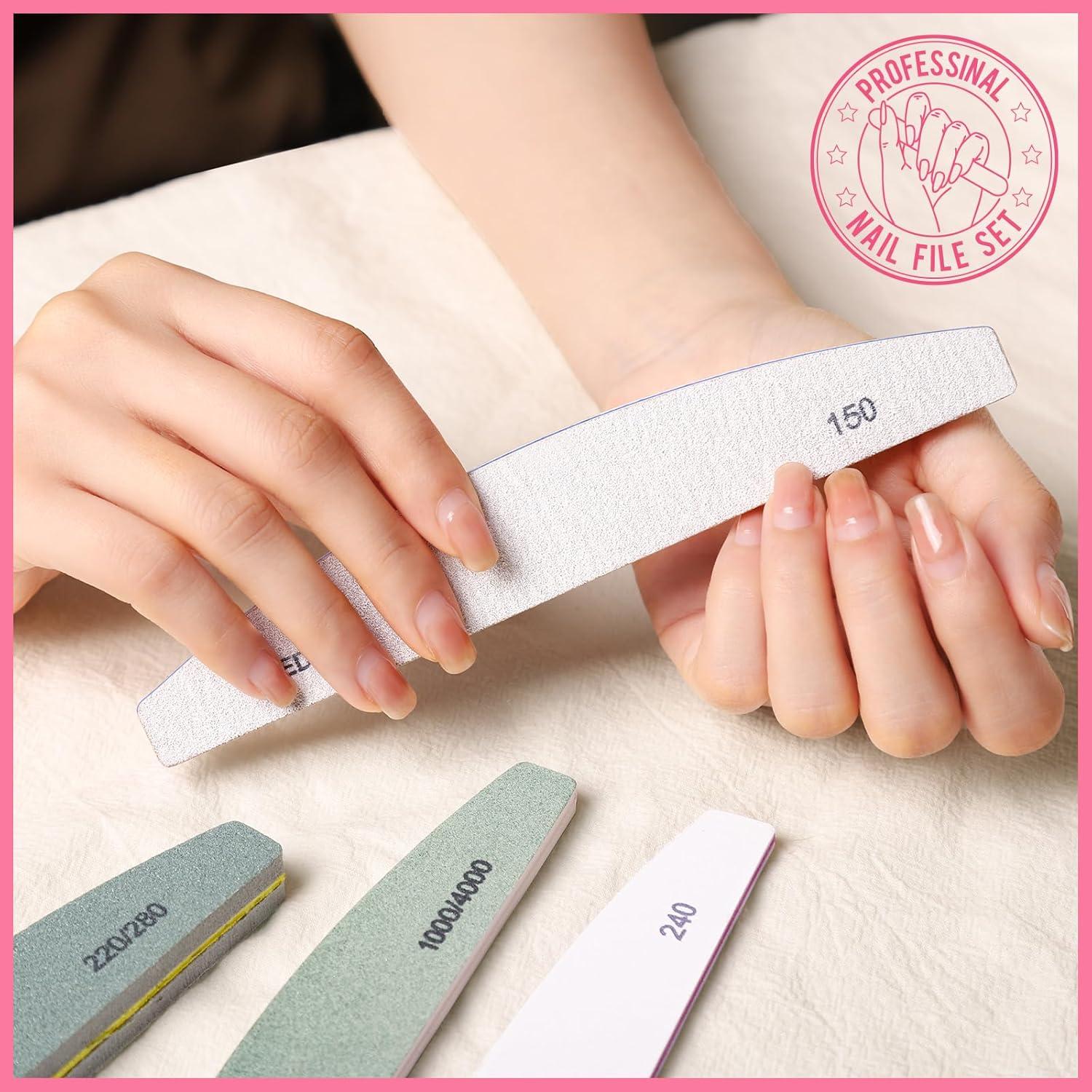 Juego de Limaduras y Pulidores de Uñas Teenitor, 12 Piezas