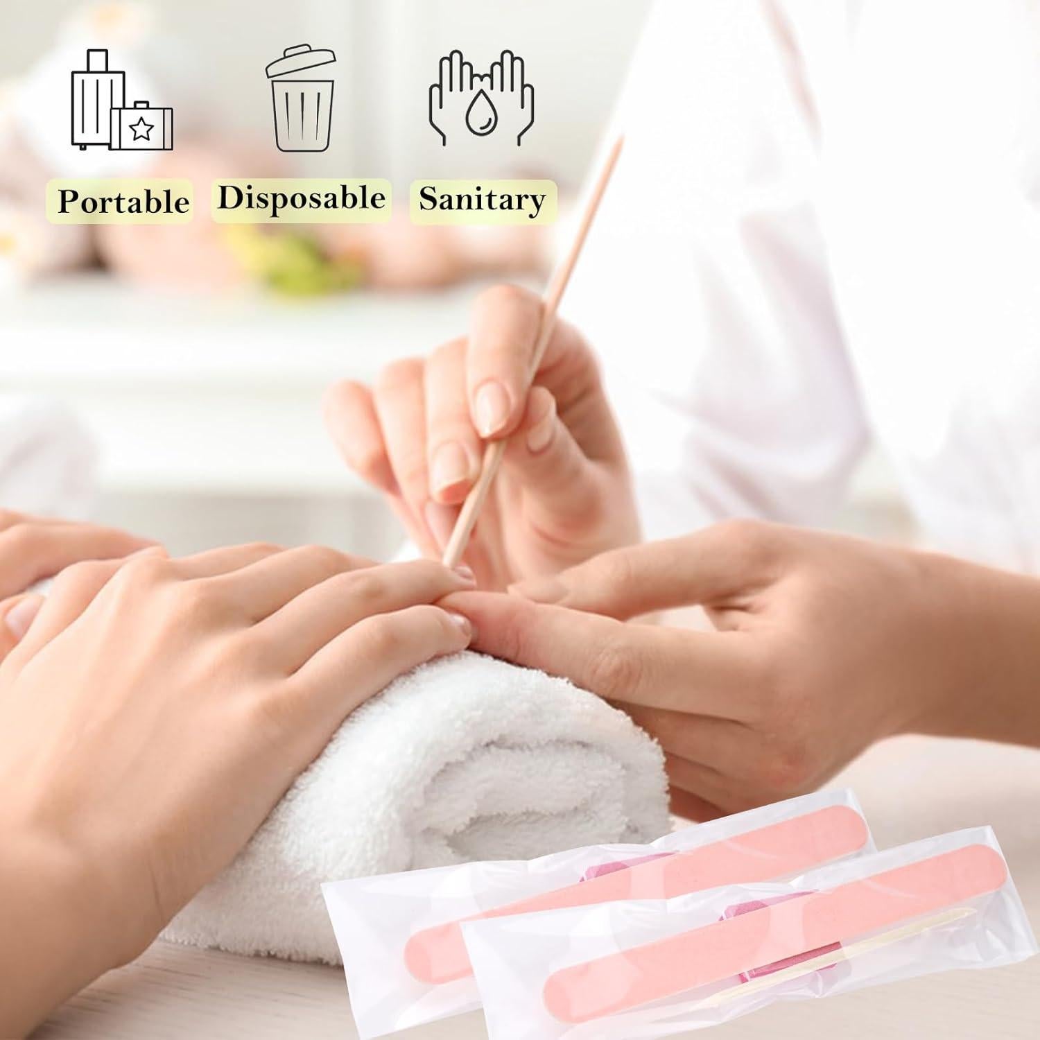 Kit de Manicura Desechable Lokyango - 50 Piezas Rosa