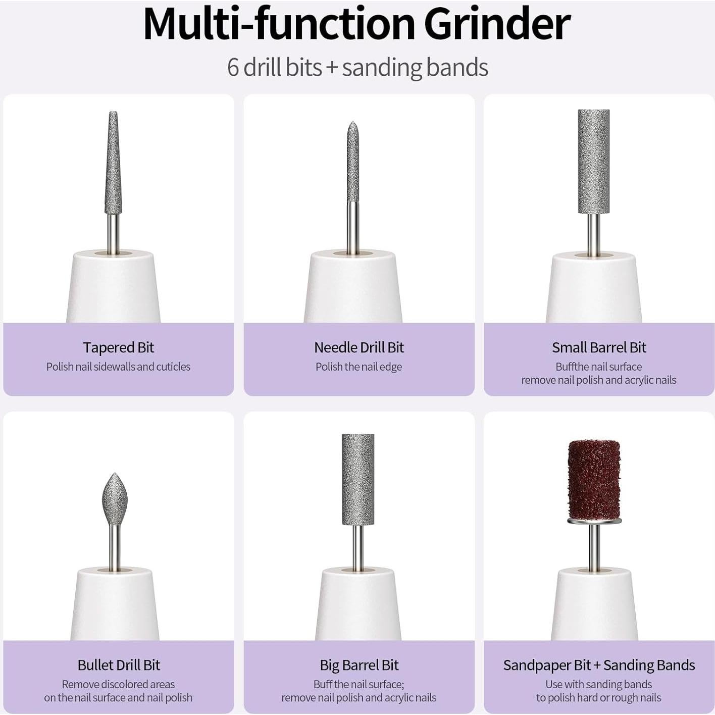 Taladro de Uñas Eléctrico Ccigedy 9 Velocidades Inalámbrico