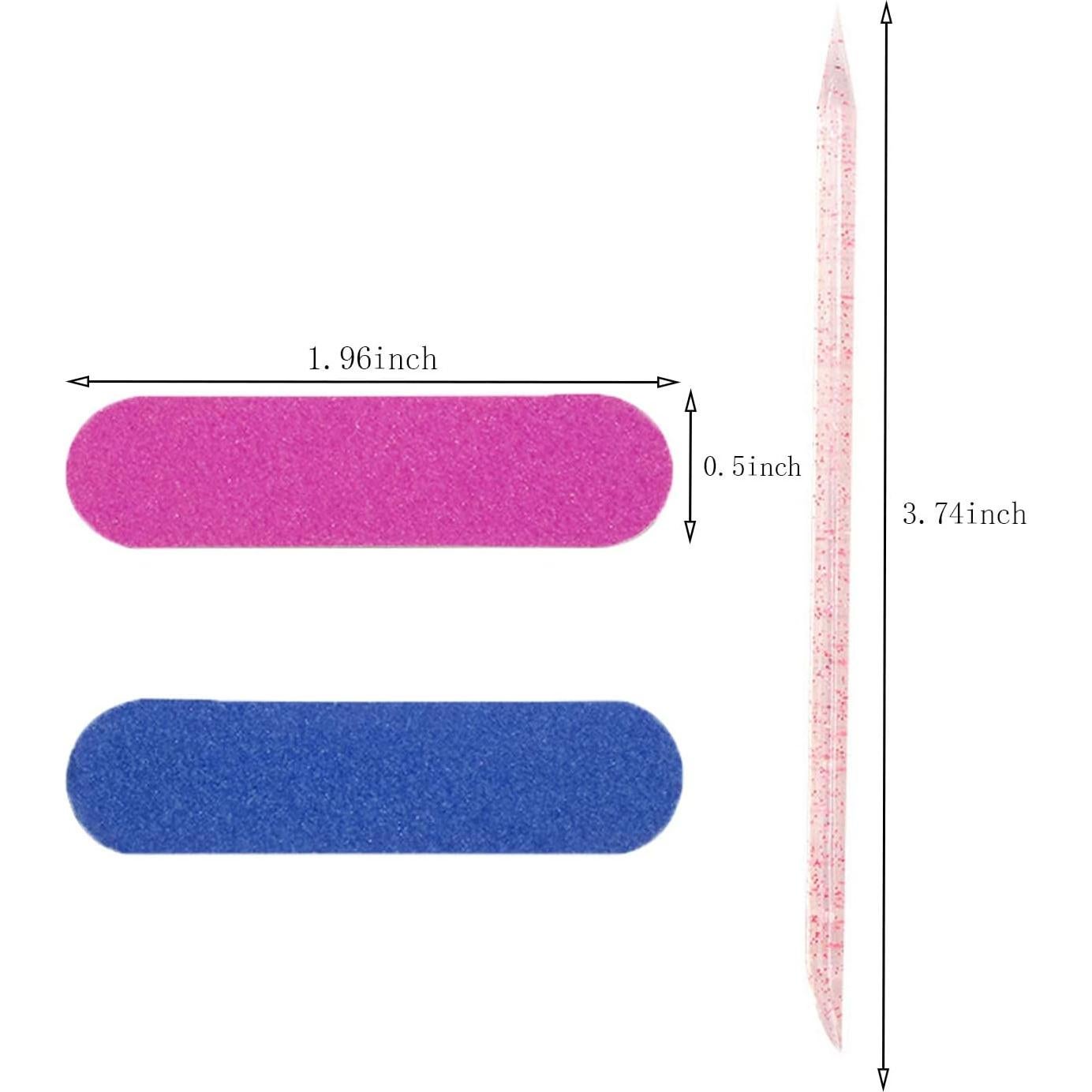 100 PCS Palitos de Uñas y Limas Doble Cara Rosa Ourart