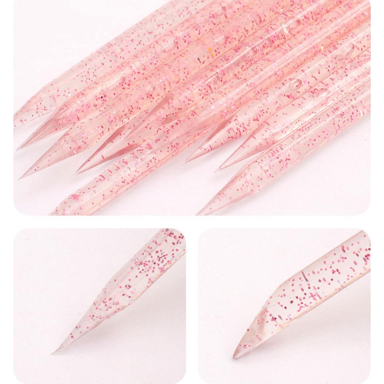 100 PCS Palitos de Uñas y Limas Doble Cara Rosa Ourart