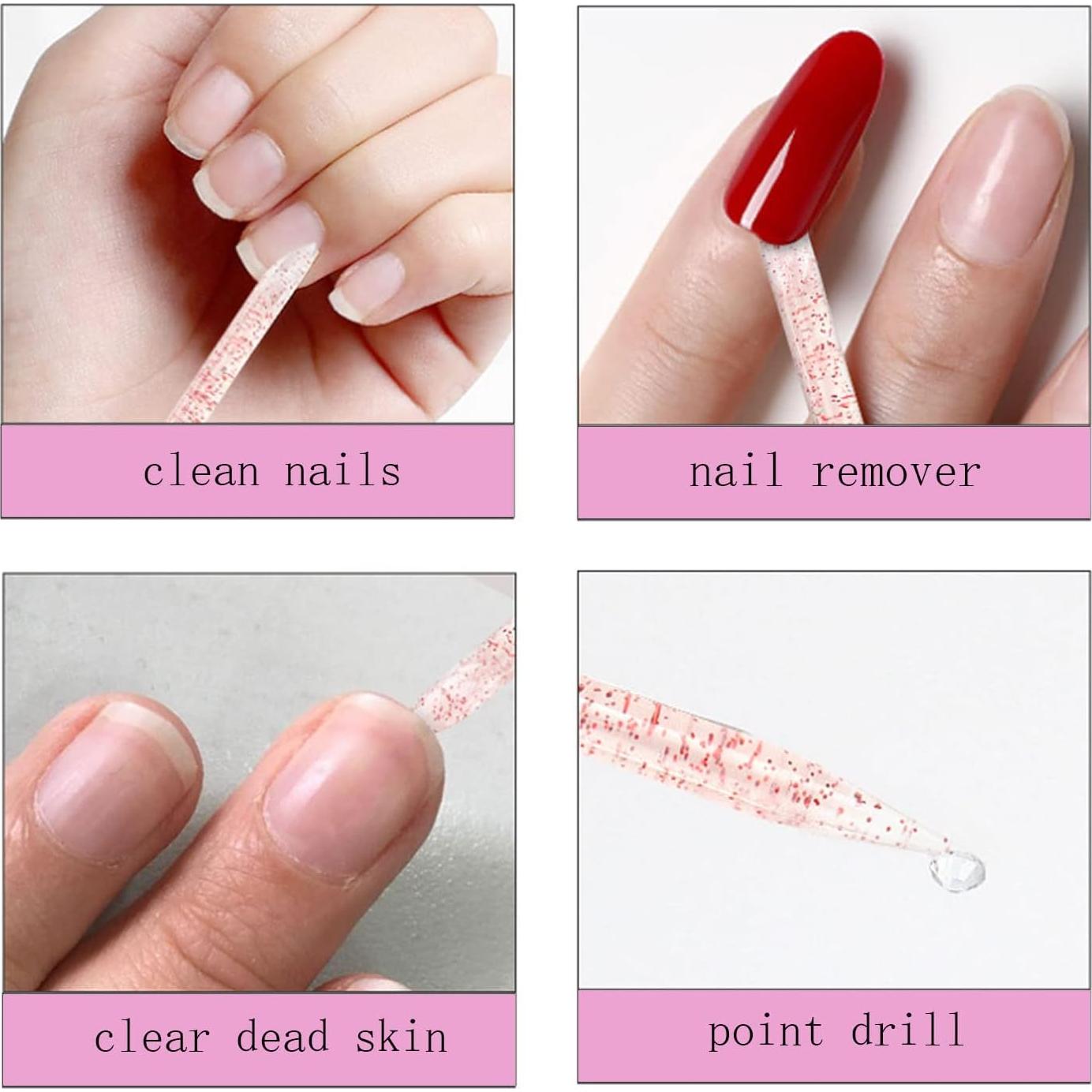 100 PCS Palitos de Uñas y Limas Doble Cara Rosa Ourart