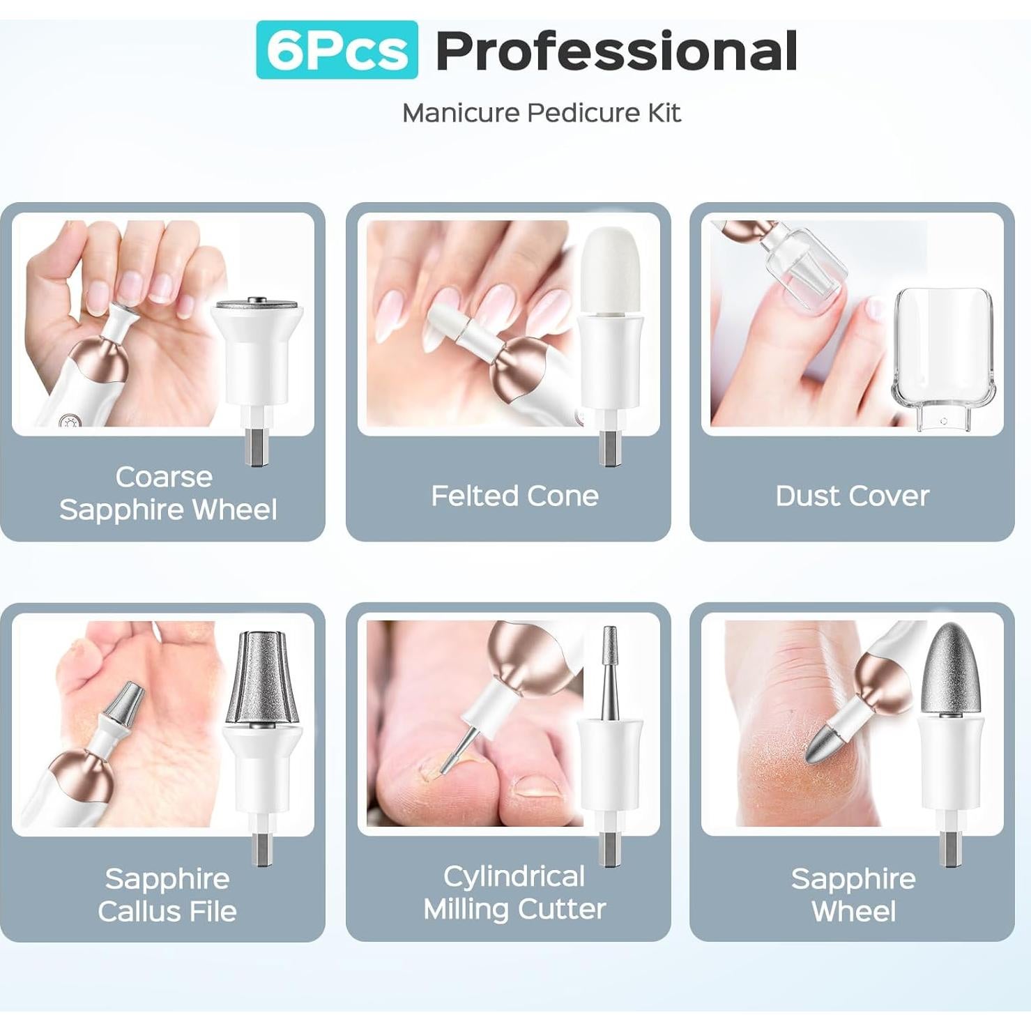 Kit de Manicura y Pedicura COSLUS Inalámbrico 5 en 1