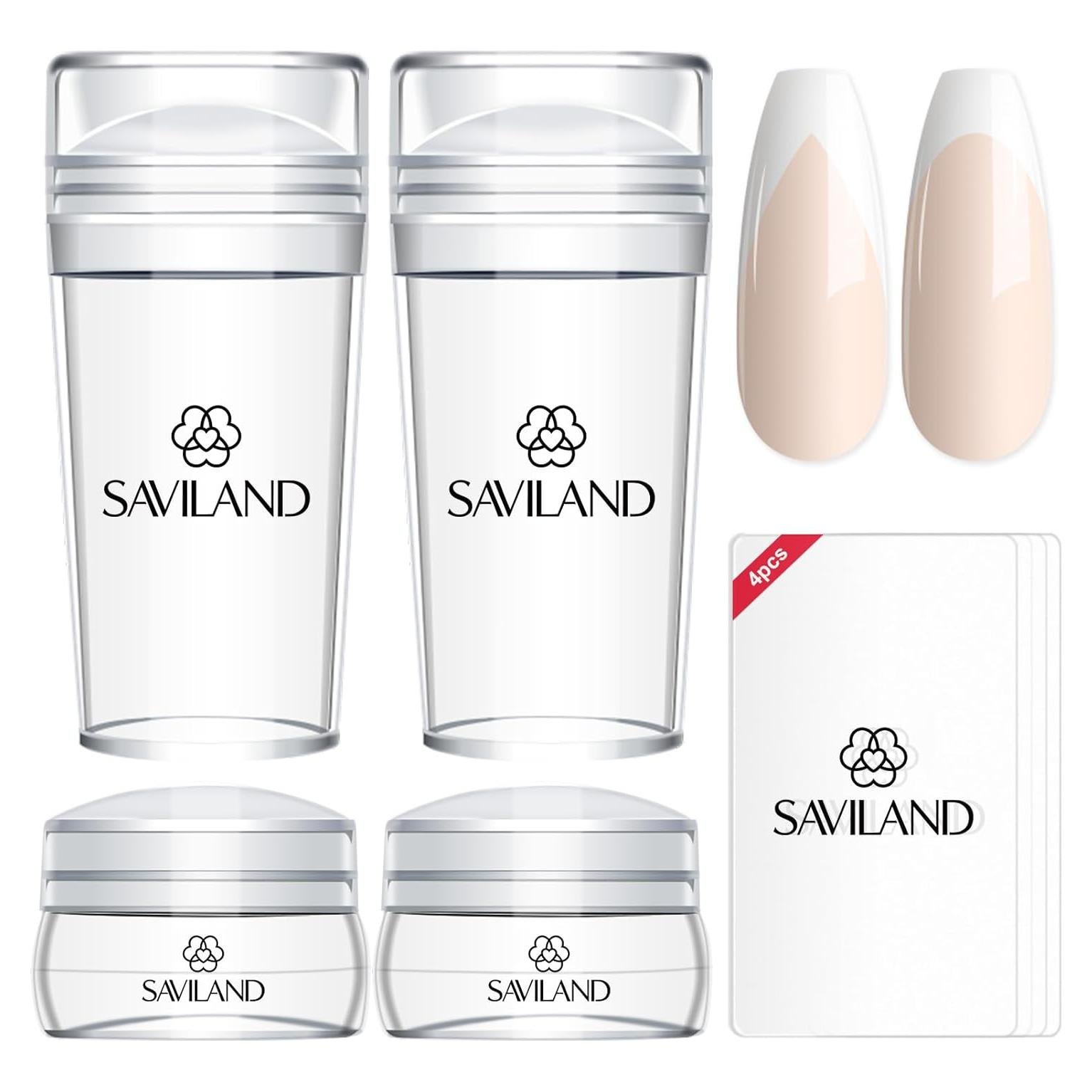 Kit de Sello de Uñas Saviland 8PCS Silicona Transparente
