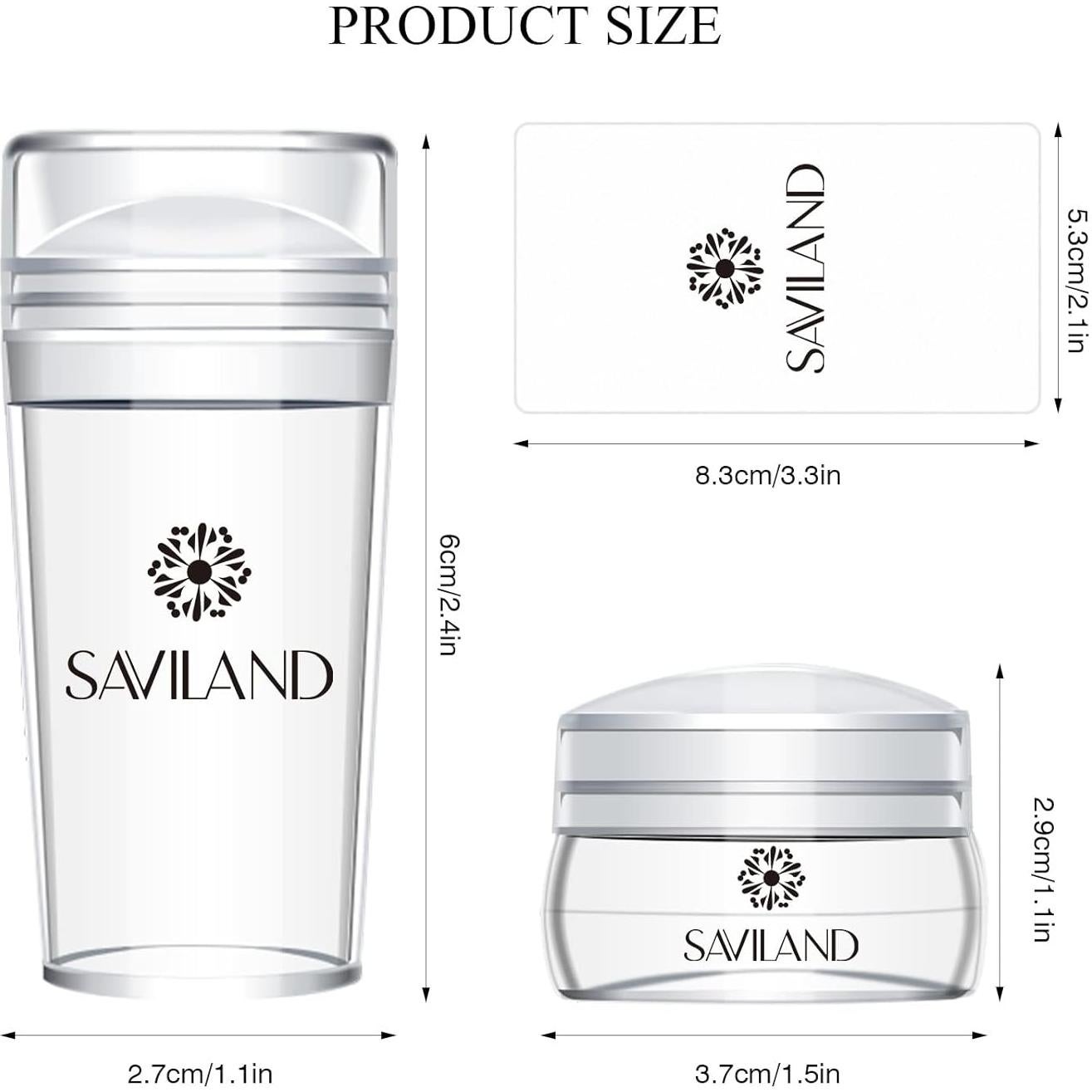 Kit de Sello de Uñas Saviland 8PCS Silicona Transparente