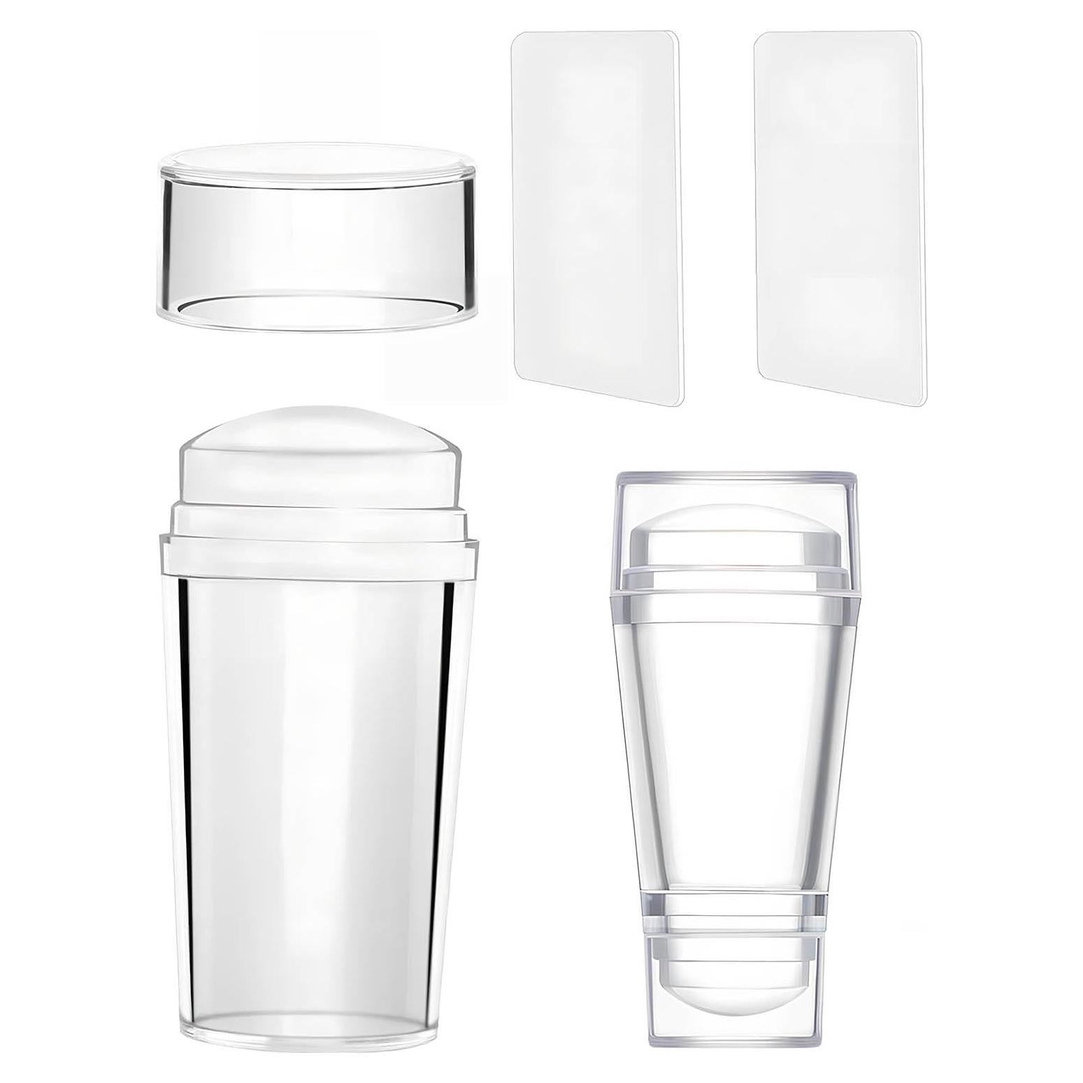 Kit de Estampador de Uñas Qiifaiikooii 4 PCS con Gel Silicona