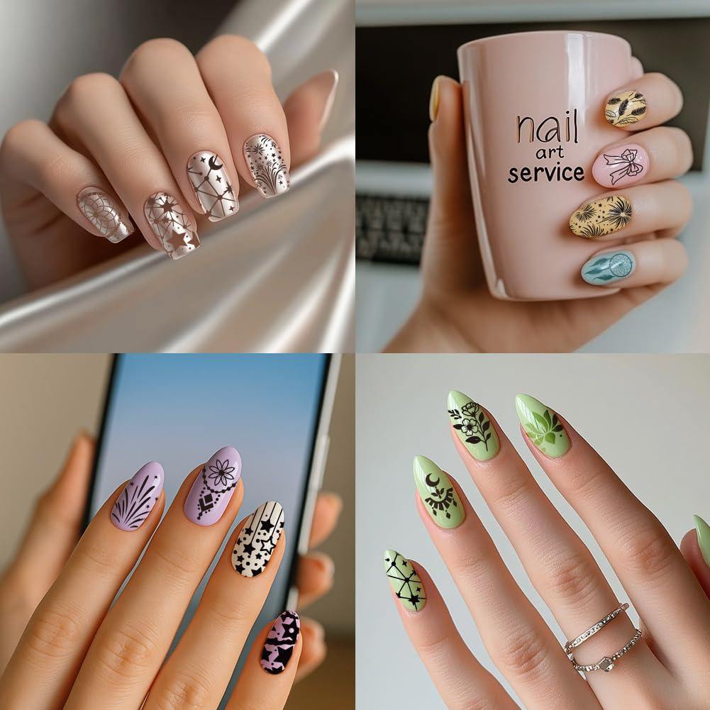 Kit de Estampado de Uñas PH PandaHall 5 Placas + Estampador