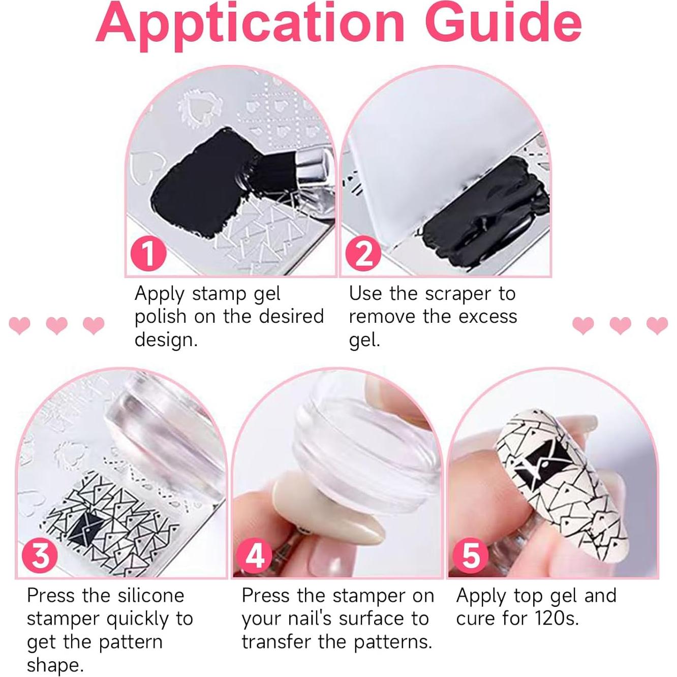 Kit de Estampado de Uñas de Gel TWOEIGHT 8Pcs con Esmalte