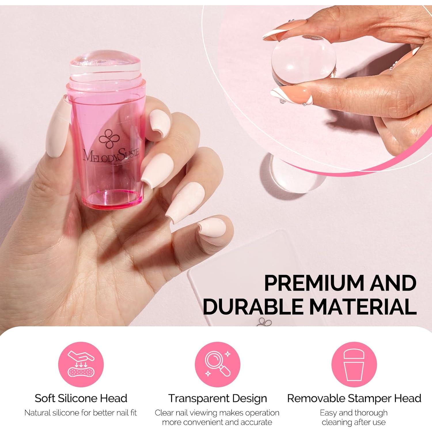 Kit de Estampado de Uñas MelodySusie Rosa 2 Piezas