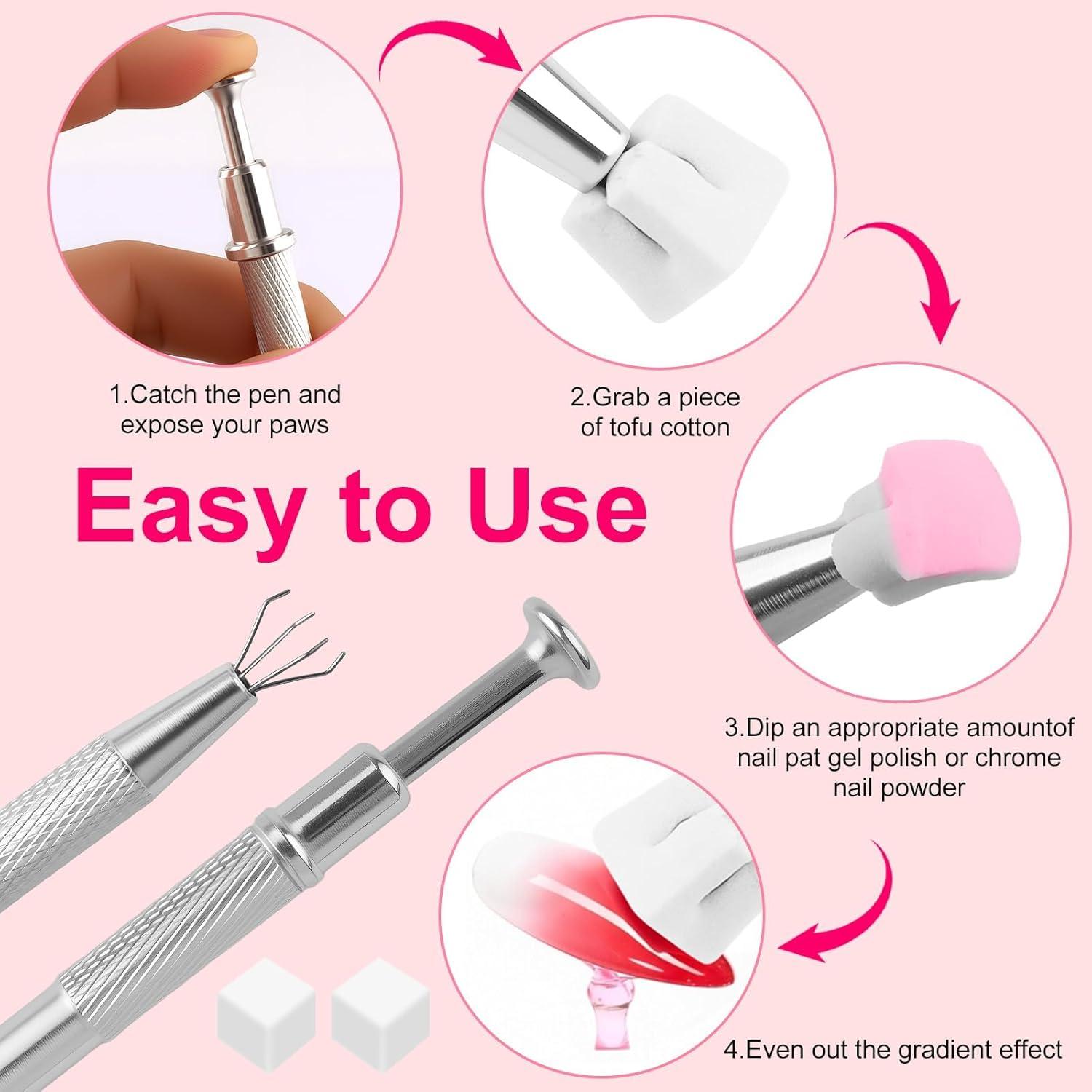 Kit de 200 Esponjas de Uñas Ombre Asofelk con Herramienta