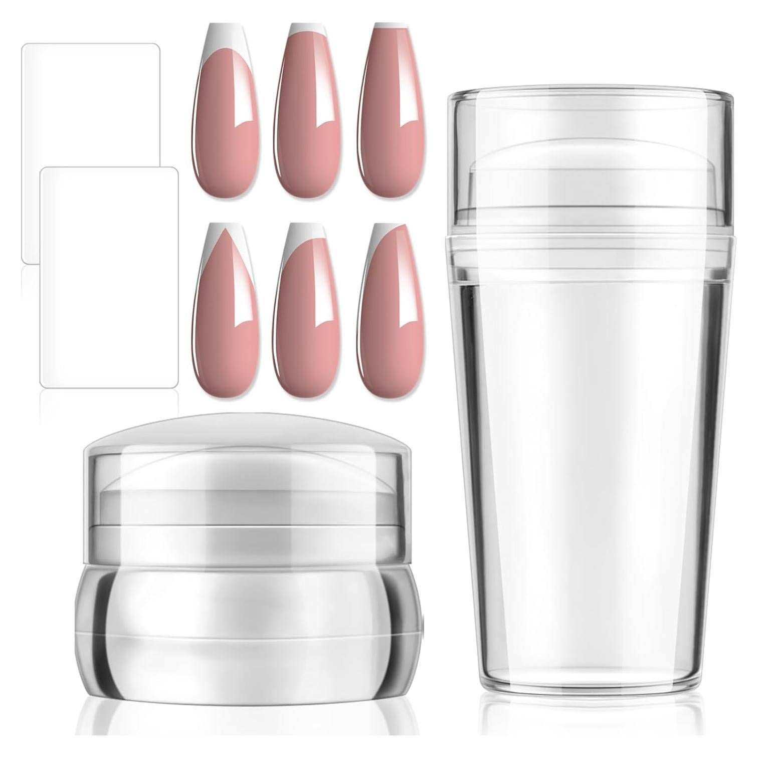 Kit Estampador de Uñas SUTOKAKA 4 Piezas Silicona Clara