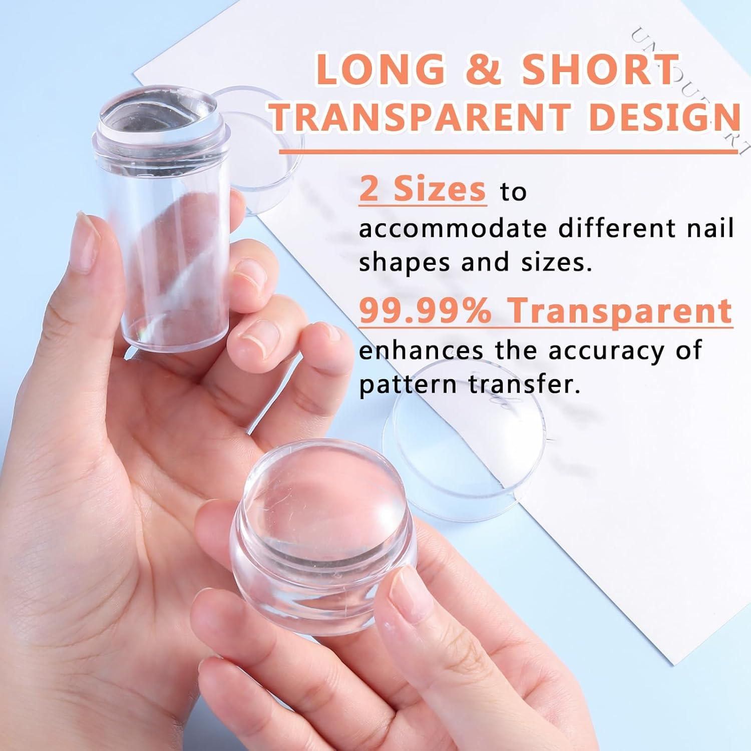 Kit Estampador de Uñas SUTOKAKA 4 Piezas Silicona Clara