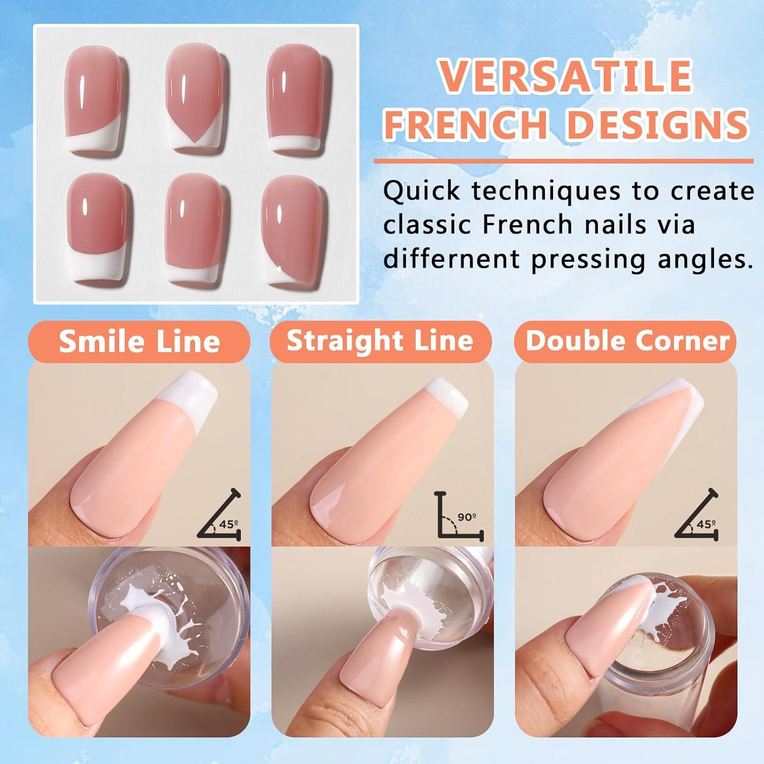 Kit Estampador de Uñas SUTOKAKA 4 Piezas Silicona Clara