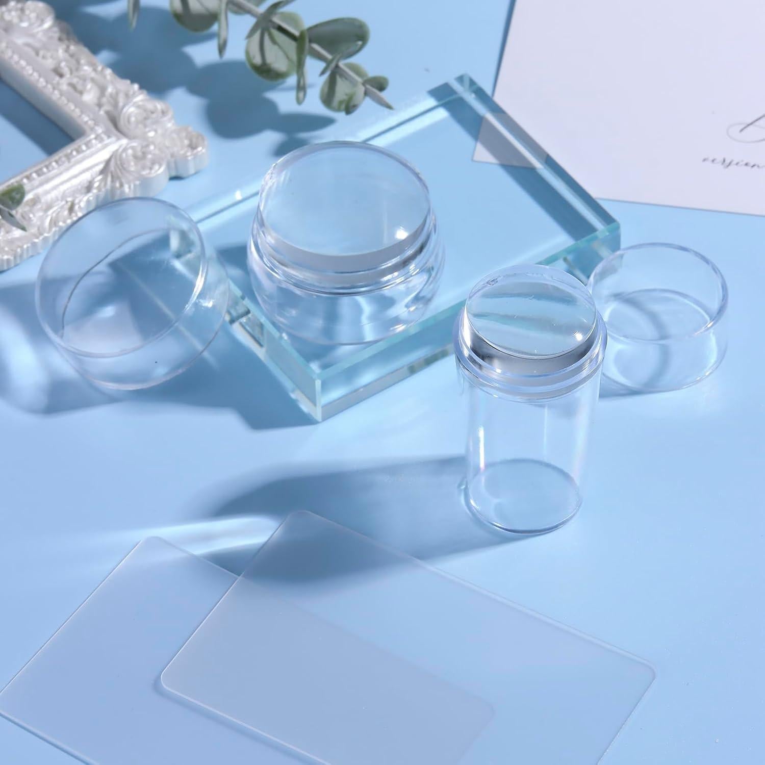 Kit Estampador de Uñas SUTOKAKA 4 Piezas Silicona Clara