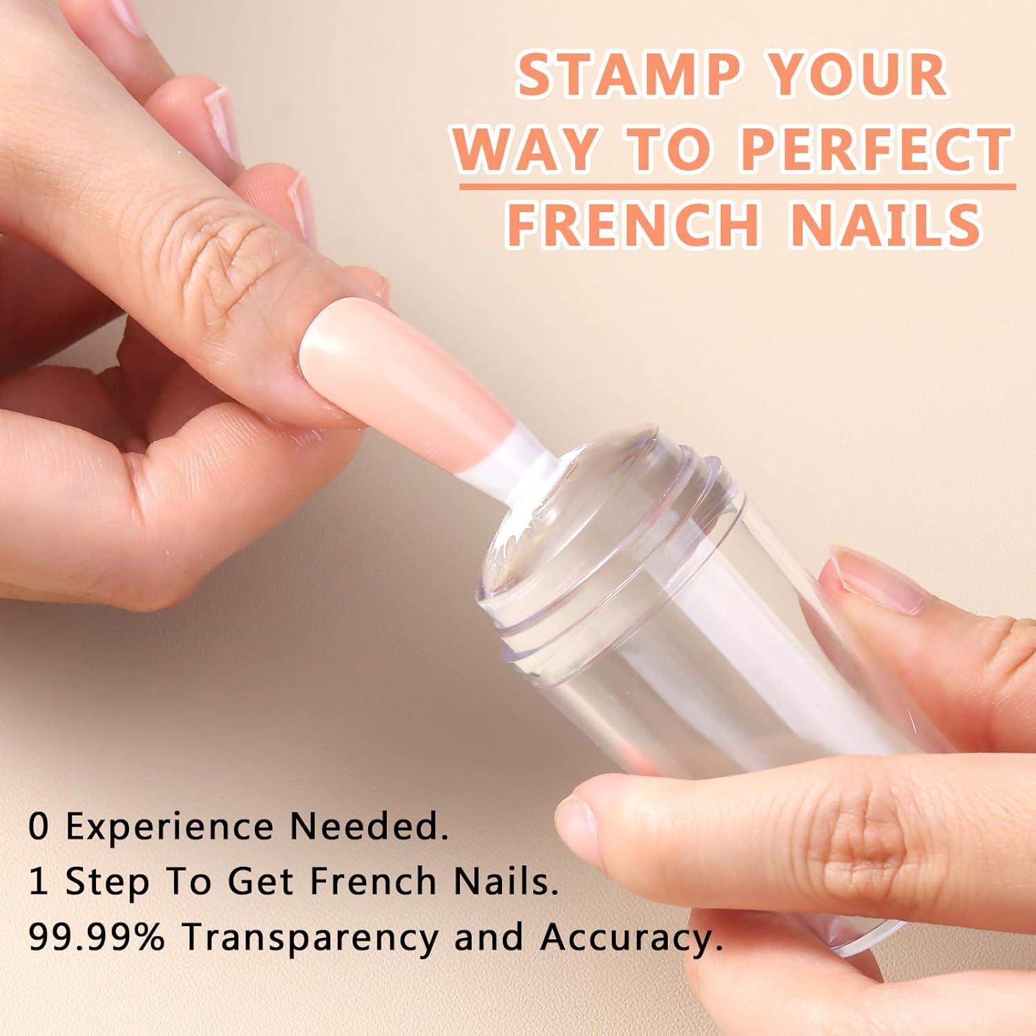 Kit Estampador de Uñas SUTOKAKA 4 Piezas Silicona Clara