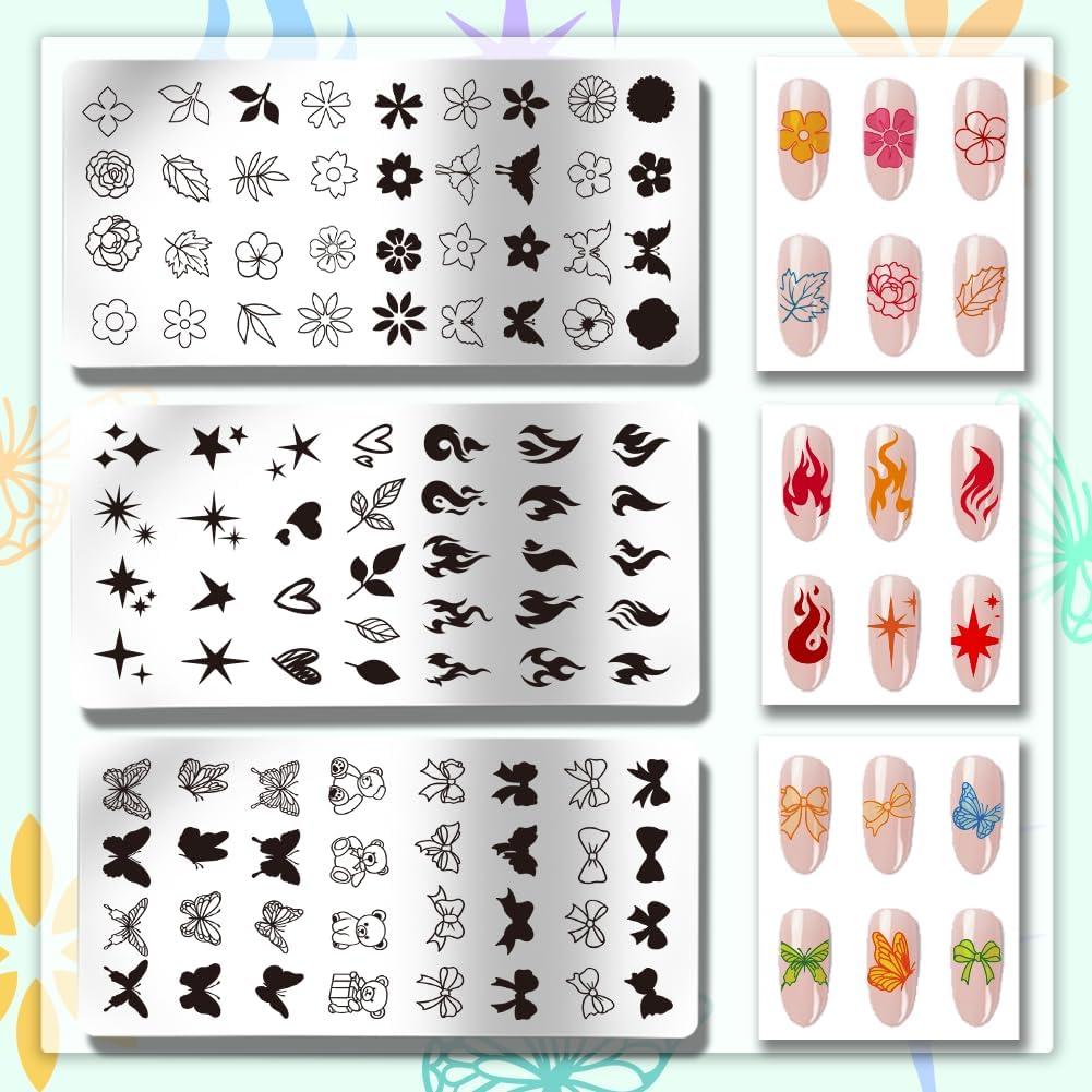 Kit de Estampado de Uñas PH PandaHall 3 Placas 12x6 cm