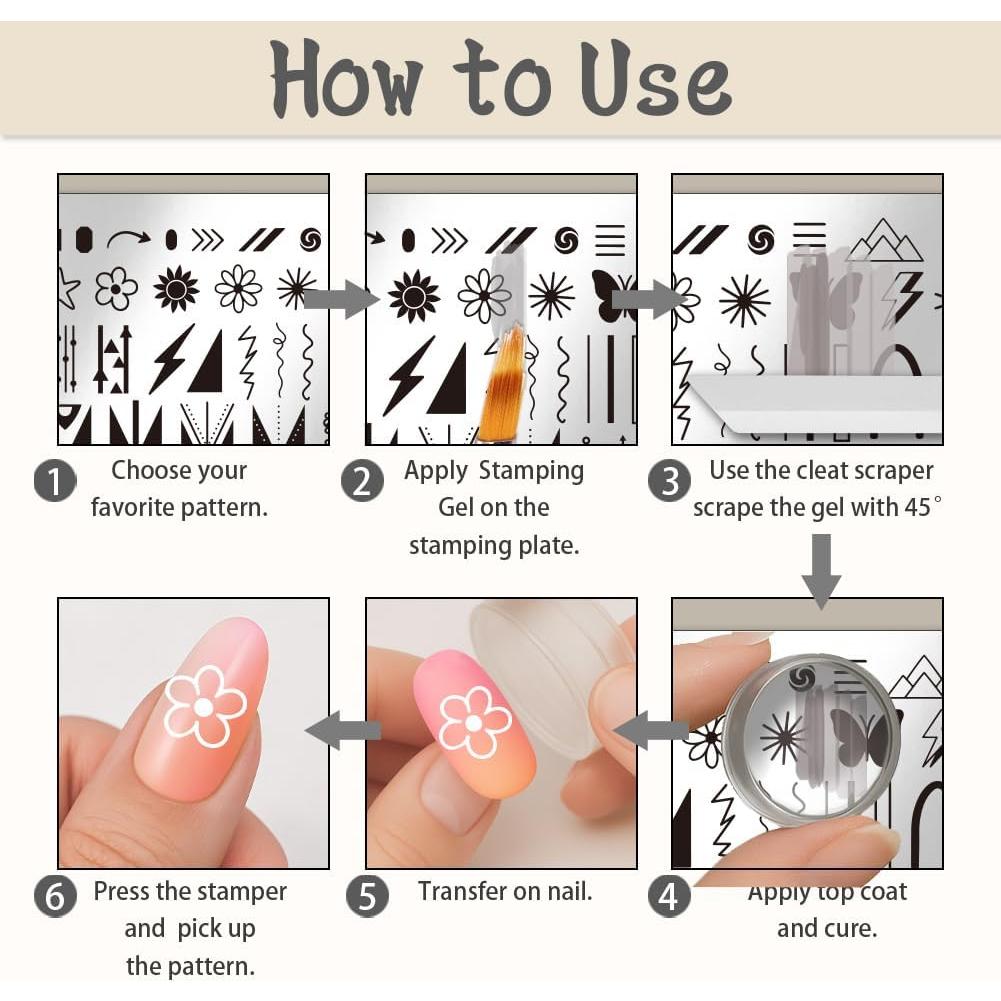 Set de 3 Placas de Estampado de Uñas UNICRAFTALE 12x6cm