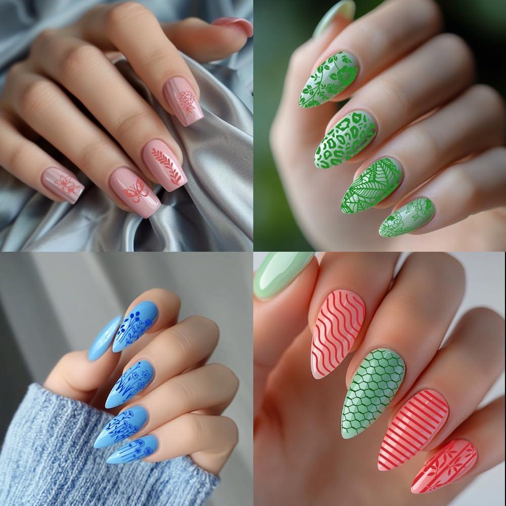 Plantillas de Estampado de Uñas PH PandaHall 3pcs Flores