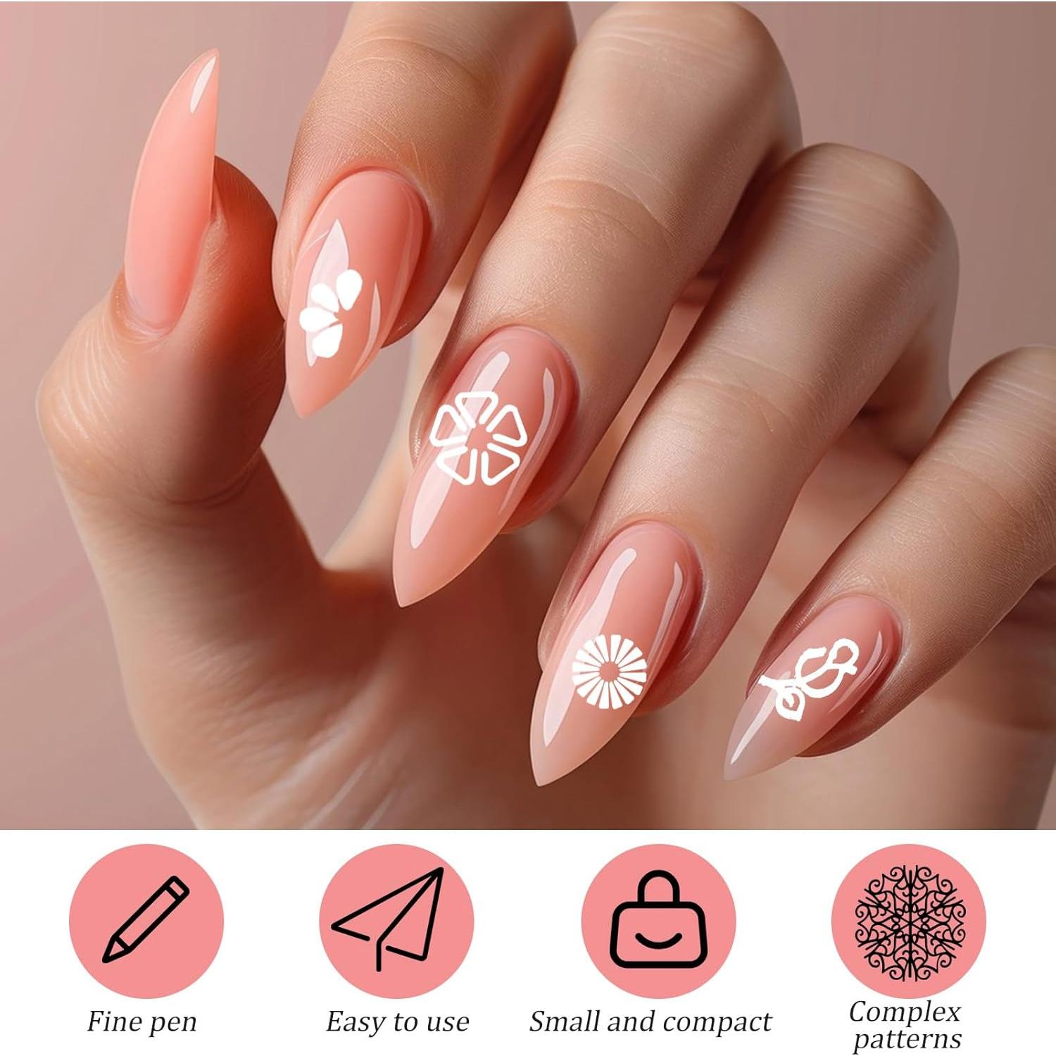 15 Bolígrafos de Estampado de Uñas MBAIYO - Kit DIY Floral