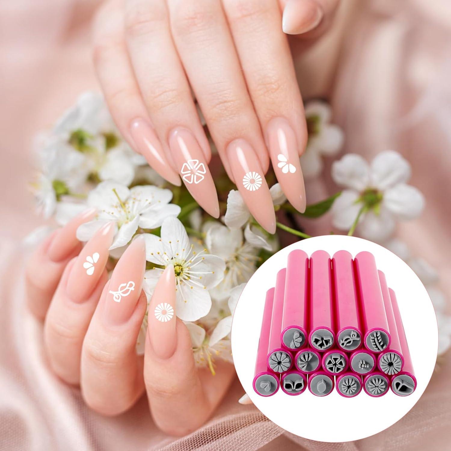 15 Bolígrafos de Estampado de Uñas MBAIYO - Kit DIY Floral