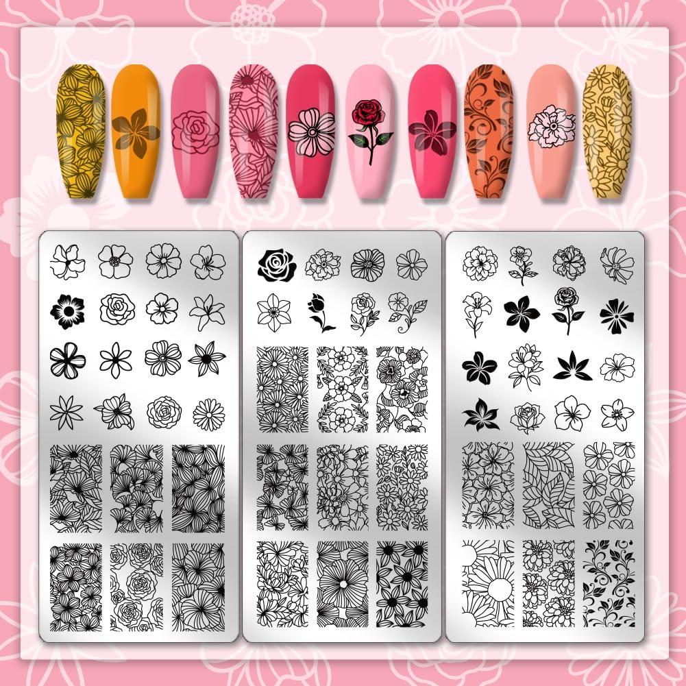 Kit de Placas de Estampado de Uñas PH PandaHall - 3 Piezas